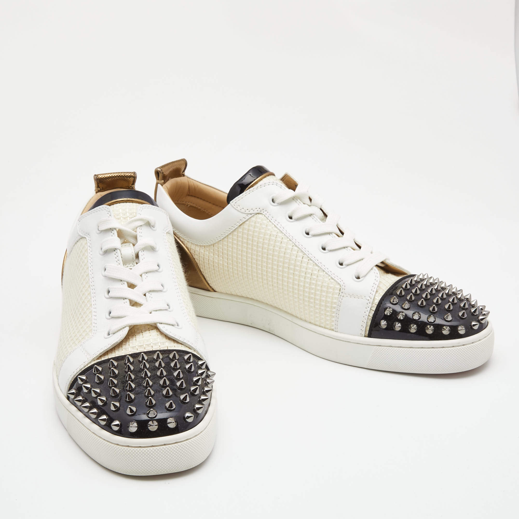 Christian Louboutin - Authenticated Louis Junior Spike Trainer - Leather Multicolour Plain for Men, Very Good Condition