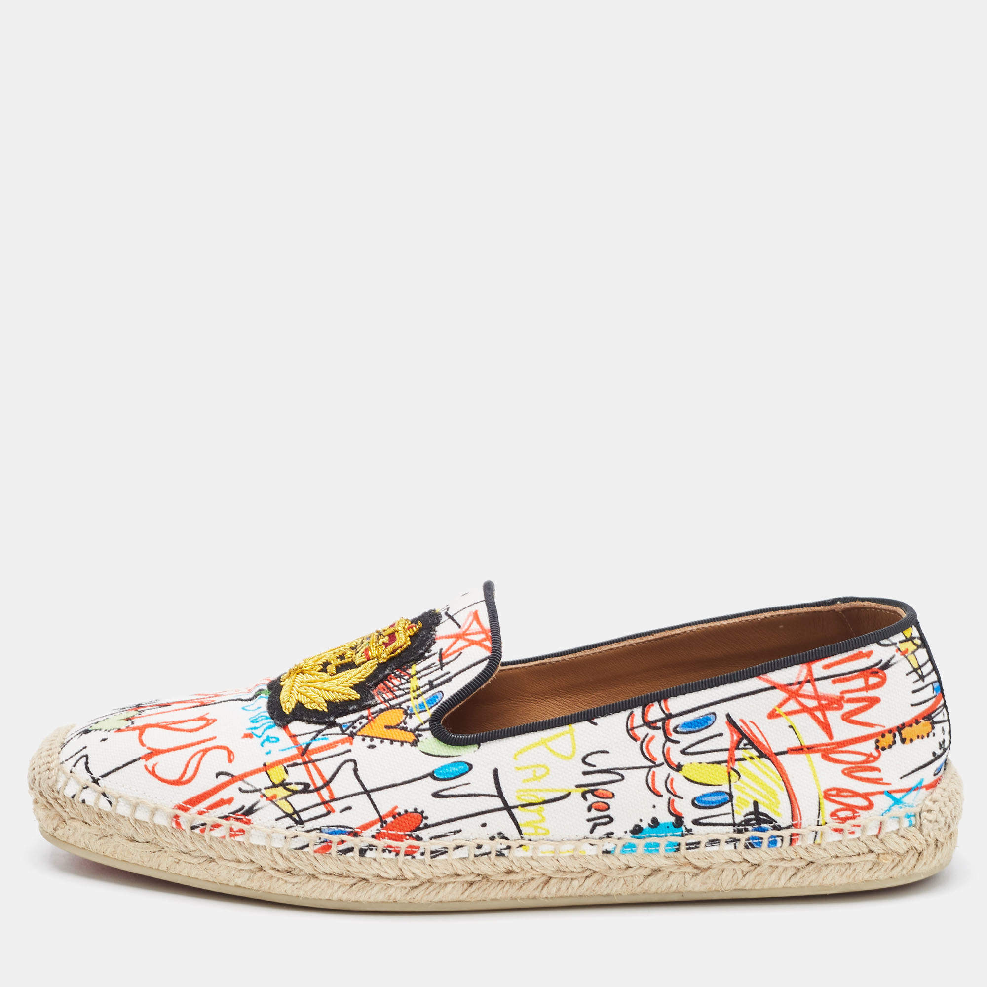 Christian Louboutin Multicolor Canvas Nanou Orlato Donna Floral Espadrilles Size 40
