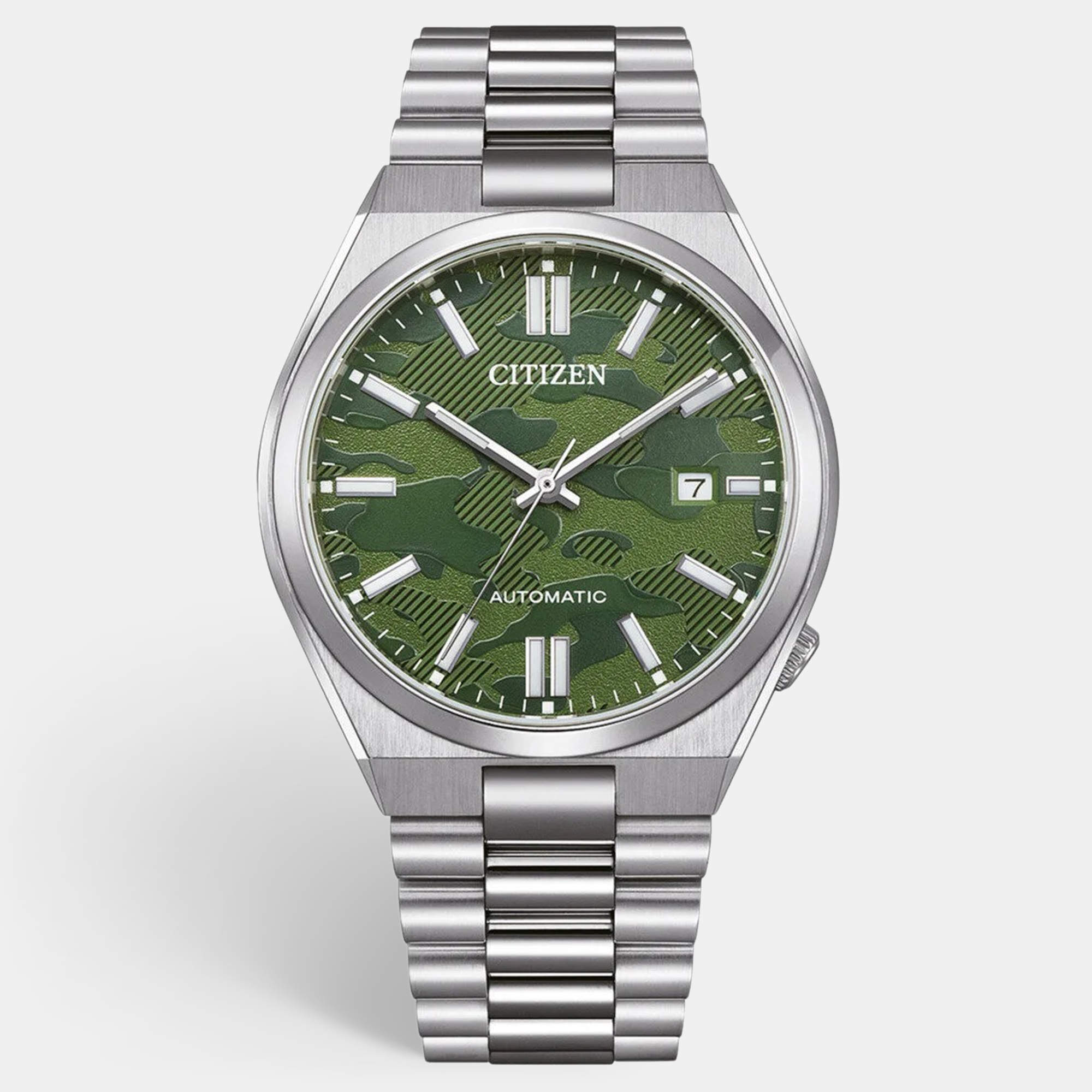 Pre Owned Citizen Tsuyosa NJ0159-86X Green Dial Stainless Steel Men's Wristwatch 40 mm