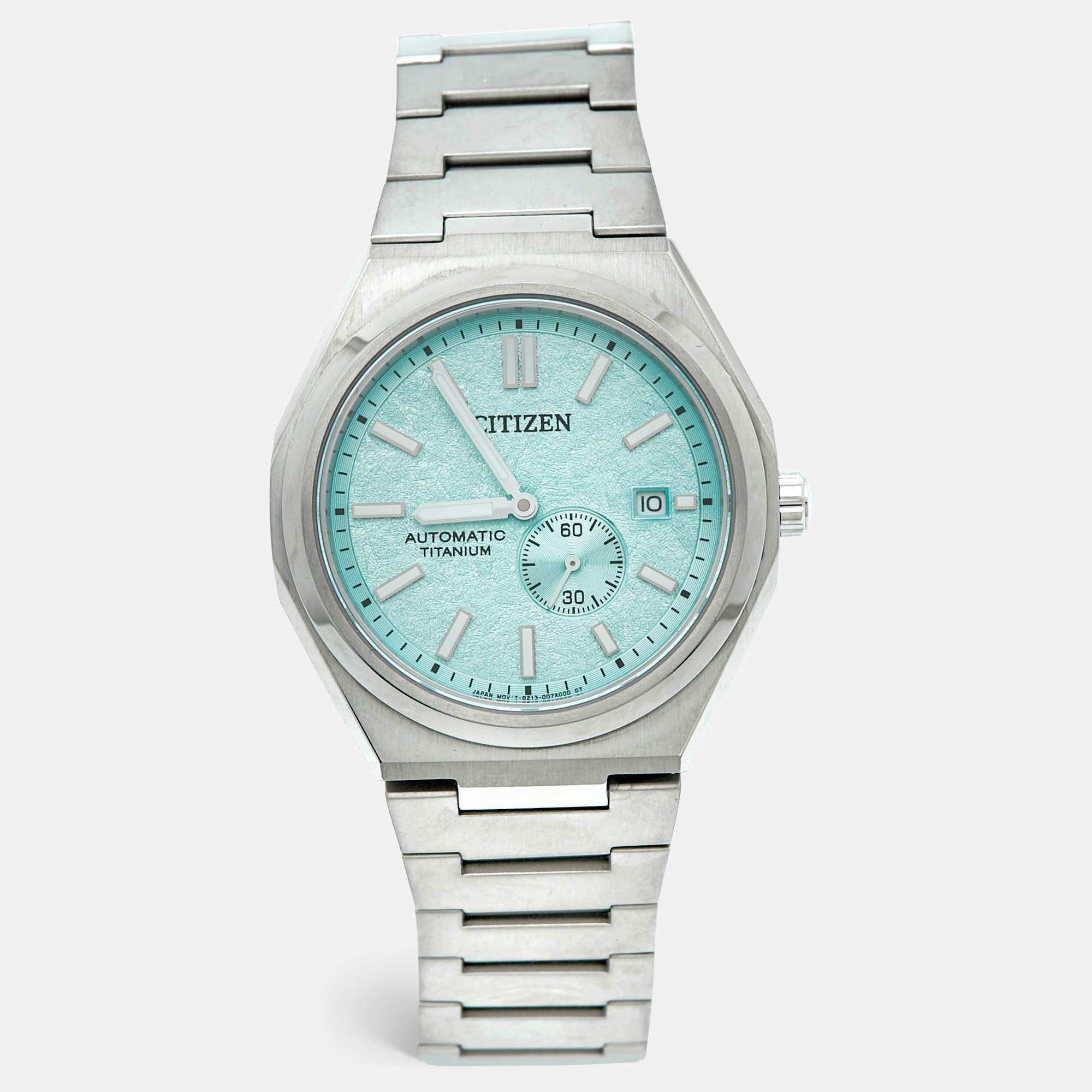 Pre Owned Citizen Zenshin NJ0180-80M Aqua Blue Dial Duratect / Super Titanium Men's Wristwatch 40.50 mm