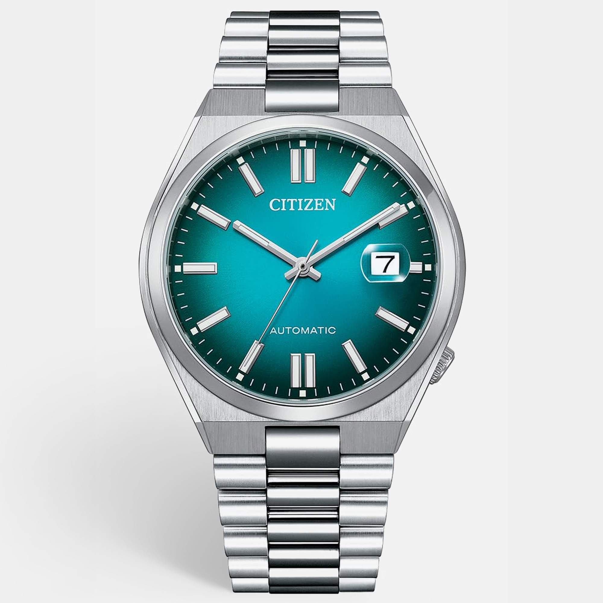Pre Owned Citizen Tsuyosa NJ0151-88X Gradient Blue Dial Stainless Steel Men's Wristwatch 40 mm