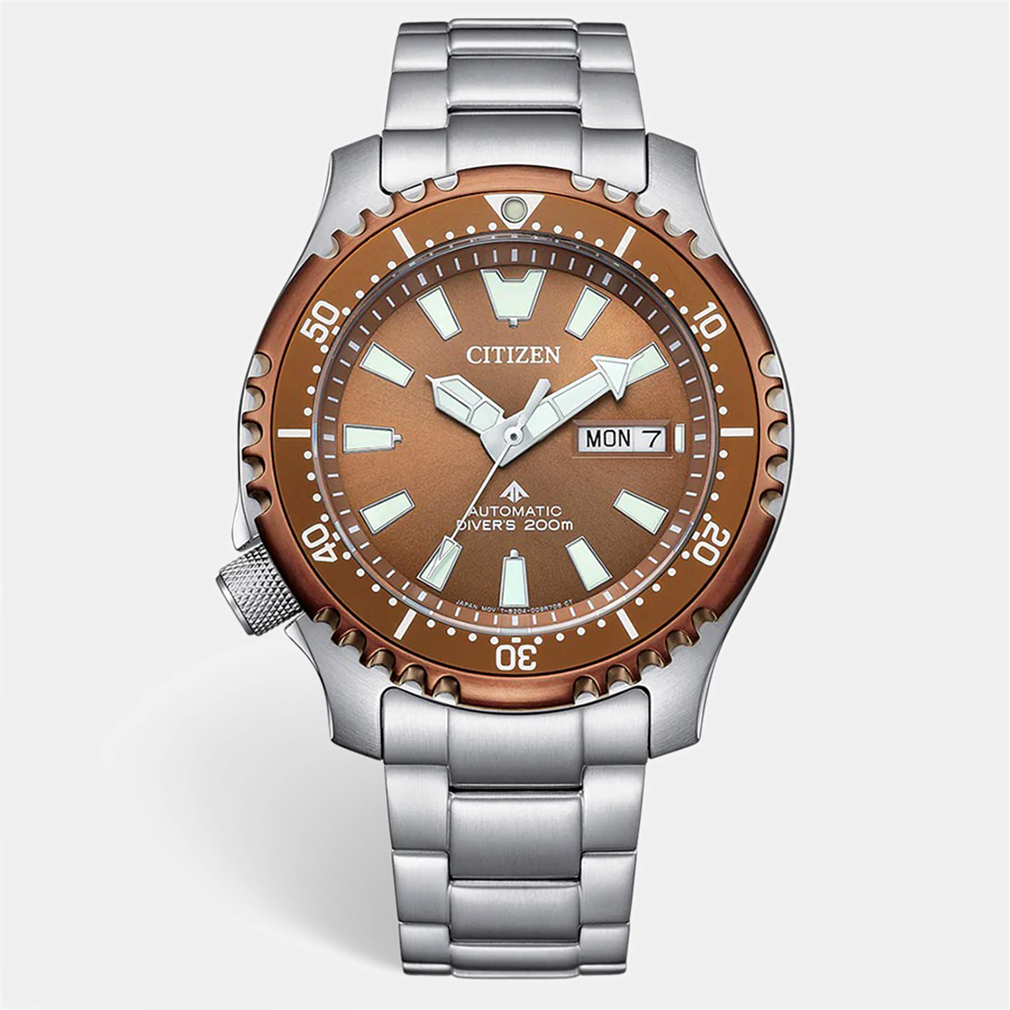 Pre Owned Citizen Limited Edition Promaster Marine NY0164-65X Copper Color Dial Two Tone Stainless Steel Men's Wristwatch 42 mm
