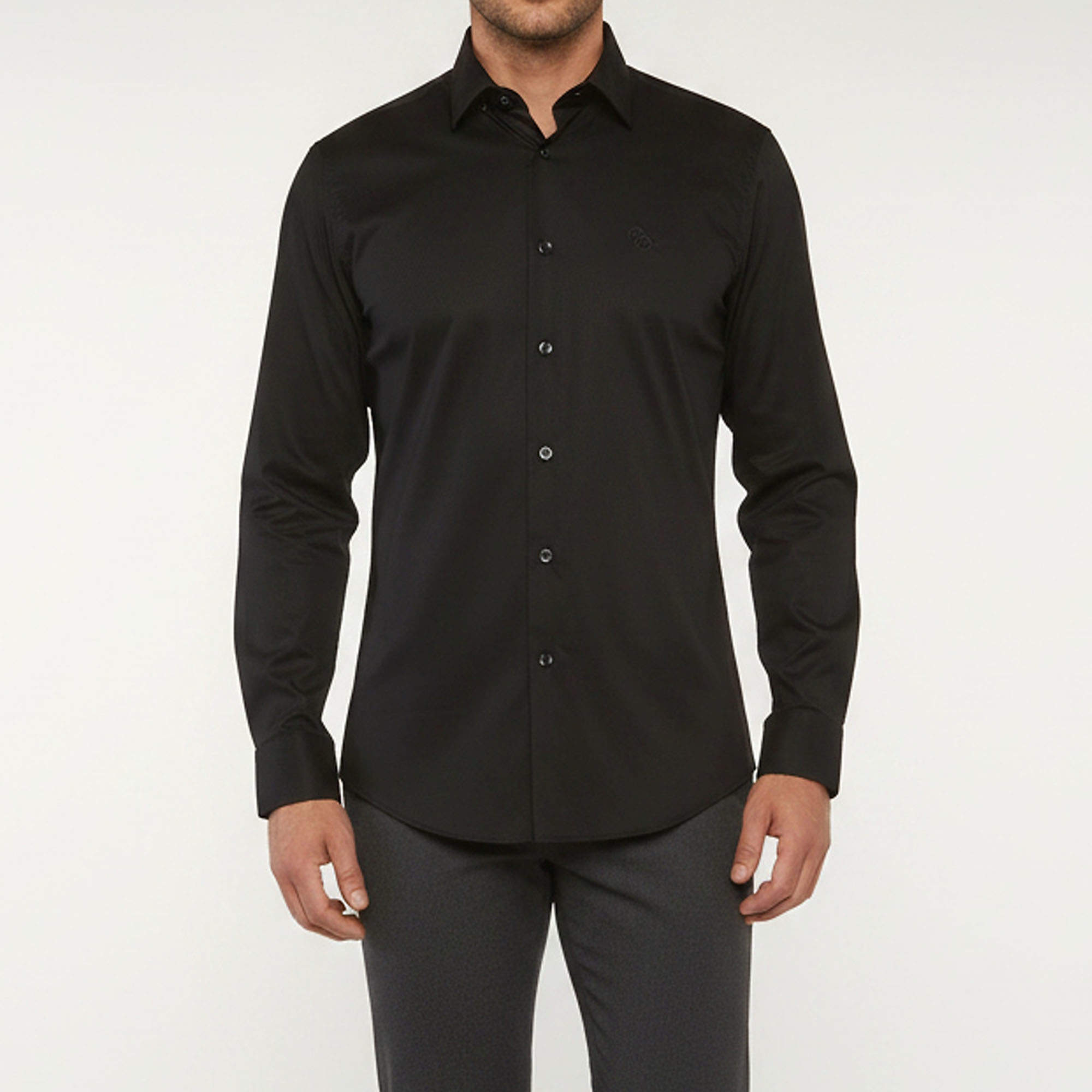 Pre Owned Class by Roberto Cavalli Black Cotton Jacquard Button Up Shirt M