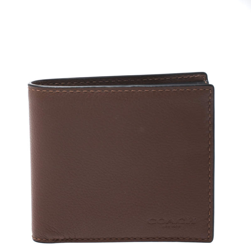 Coach Brown Leather Compact Bifold Wallet