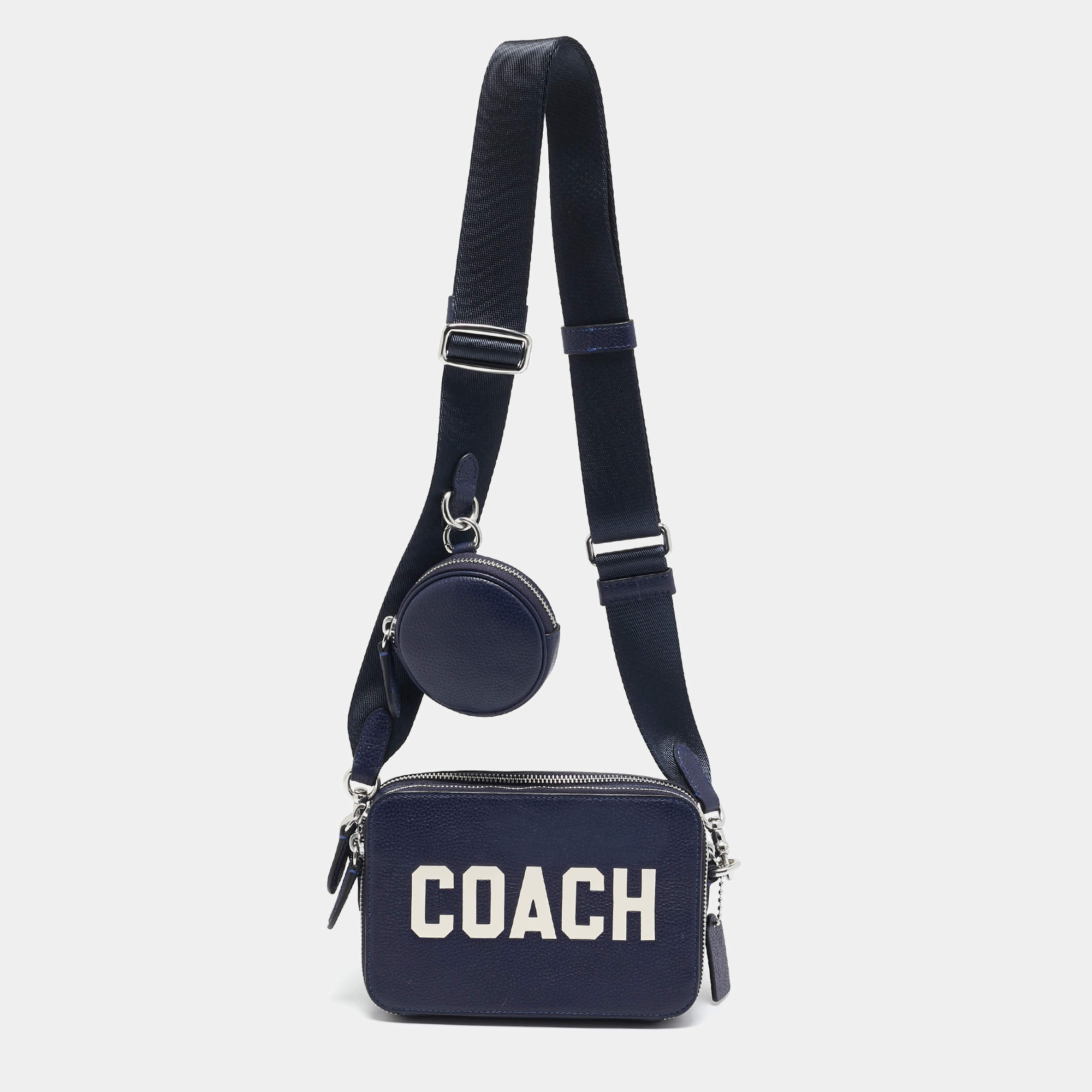 Coach Blue Leather Charter Camera Crossbody Bag