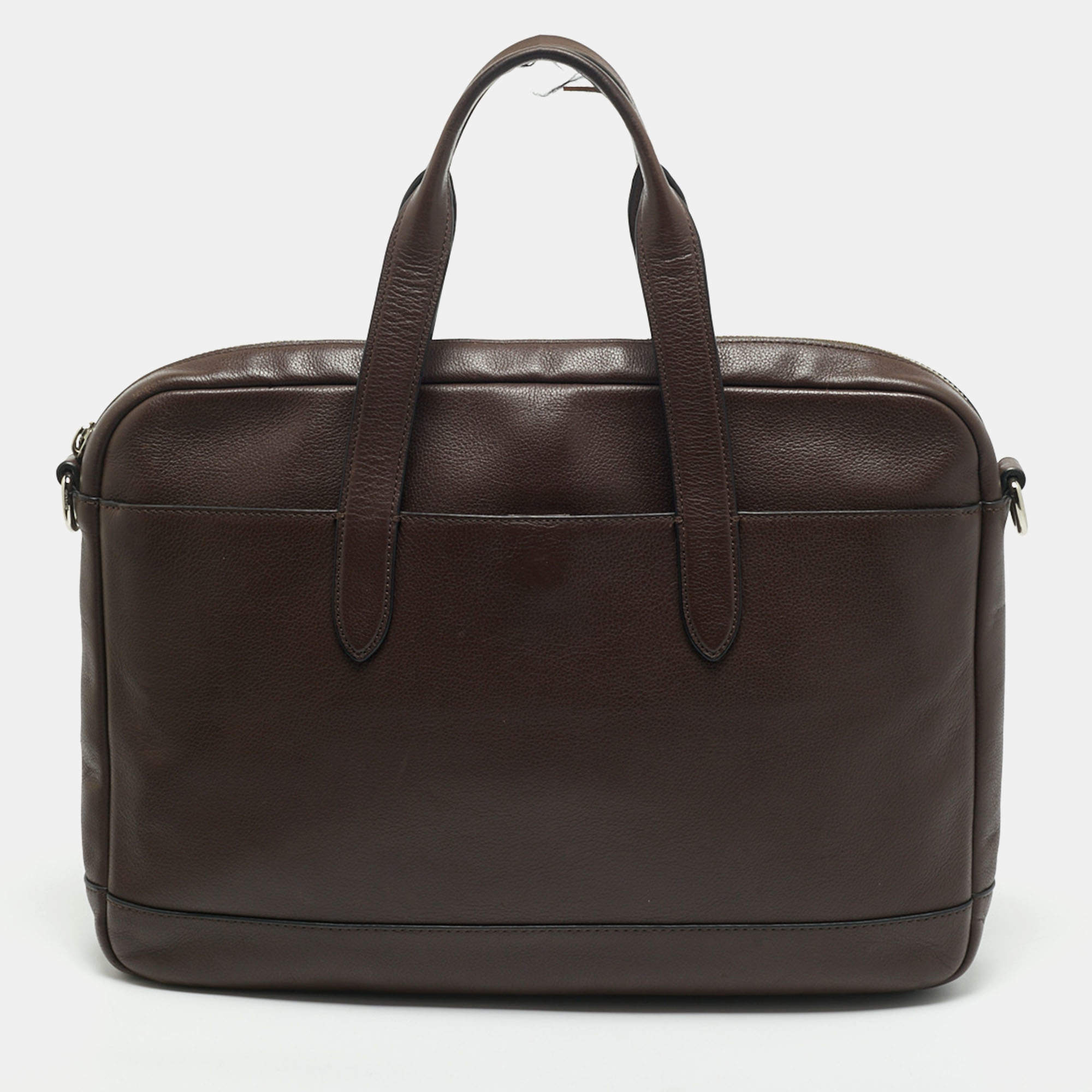 Coach Choco Brown Leather Hamilton Laptop Bag