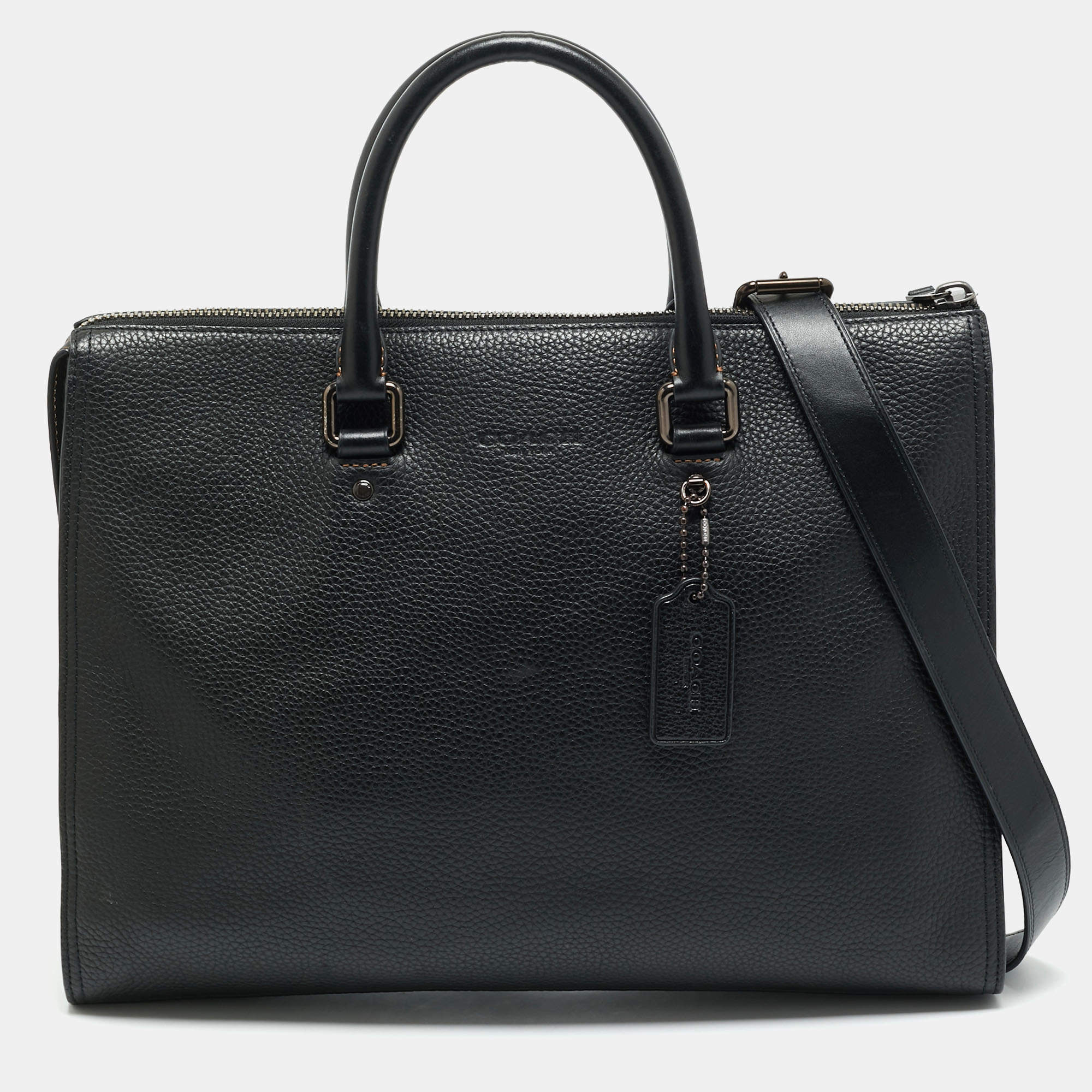 Coach Black Leather Gotham Folio Briefcase Bag