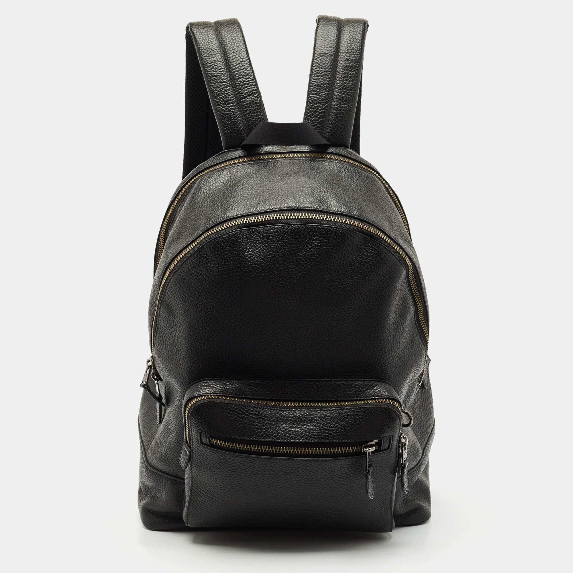 Pre Owned Coach Black Leather West Backpack
