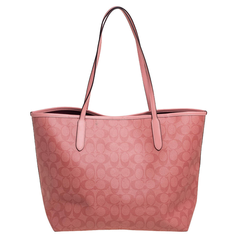 Coach Pink Signature Coated Canvas Avenue Tote Coach TLC