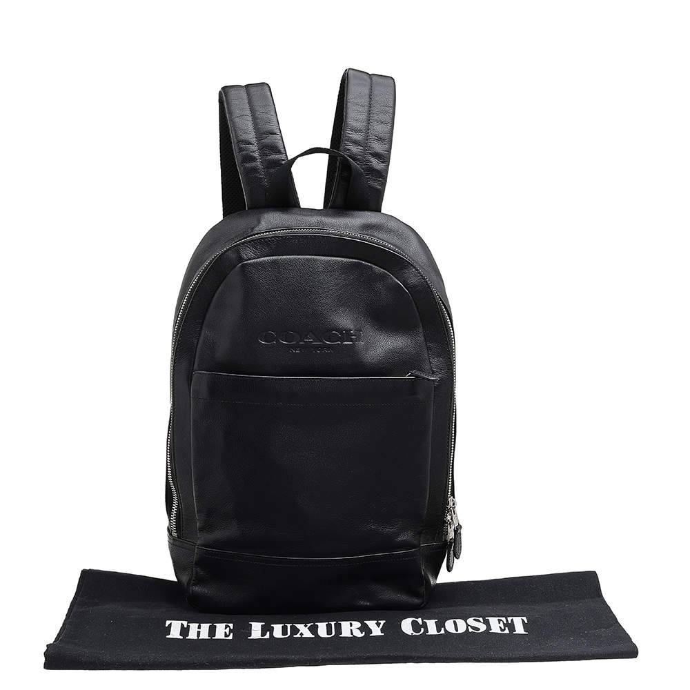 Coach Black Leather And Mesh Charles Slim Backpack Coach TLC