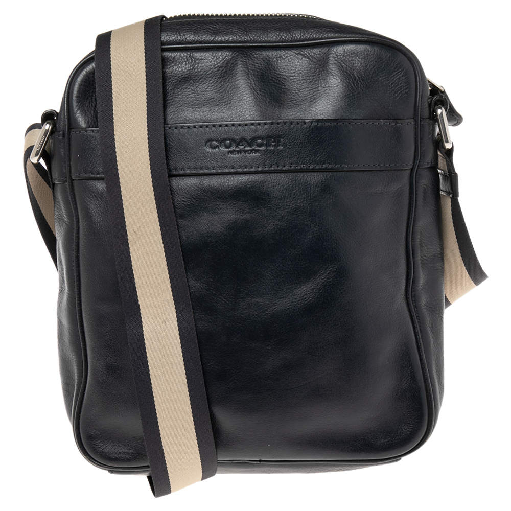 Coach Navy Blue Leather Messenger Bag 