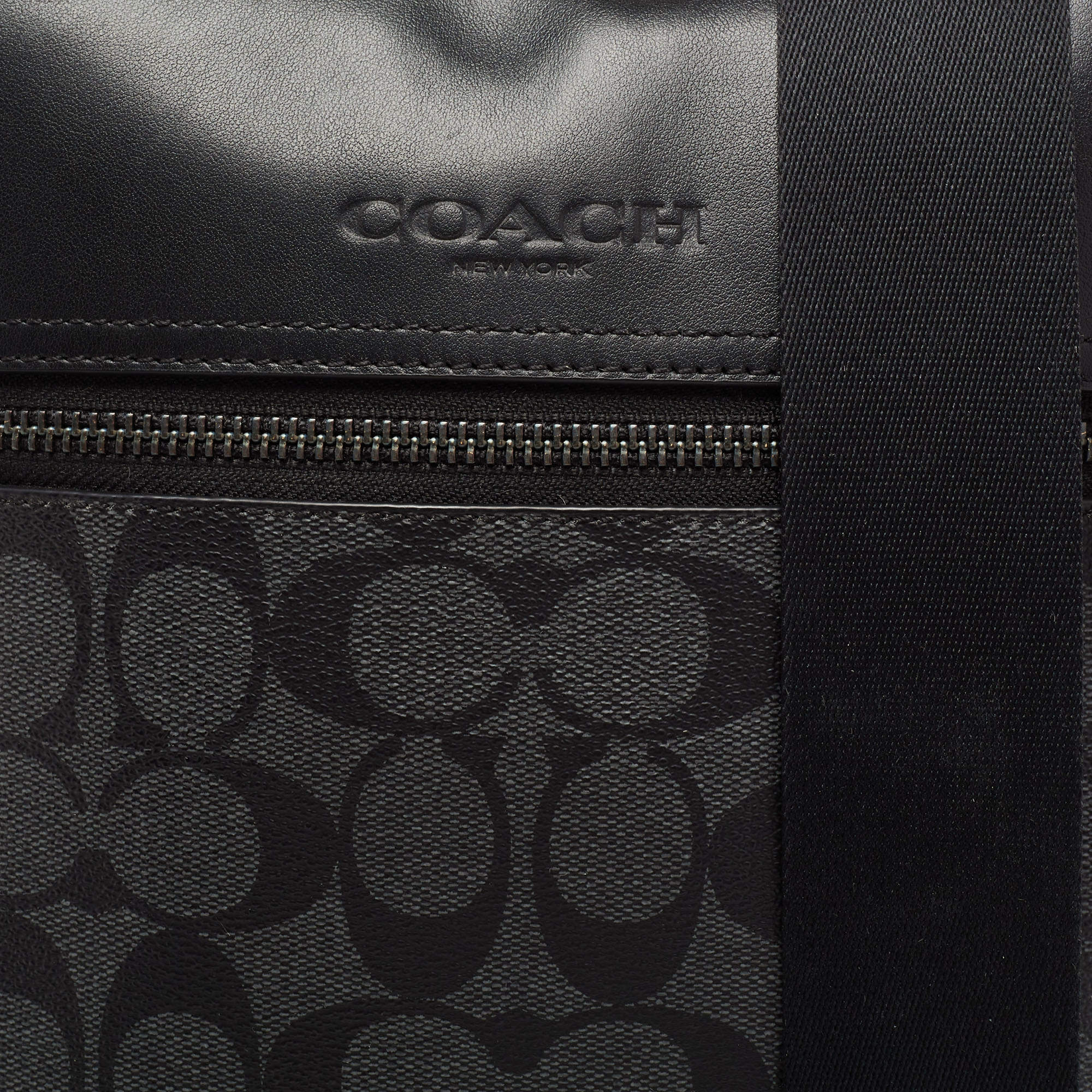 Coach Black Signature Embossed Leather Flight Messenger Bag Coach | The  Luxury Closet