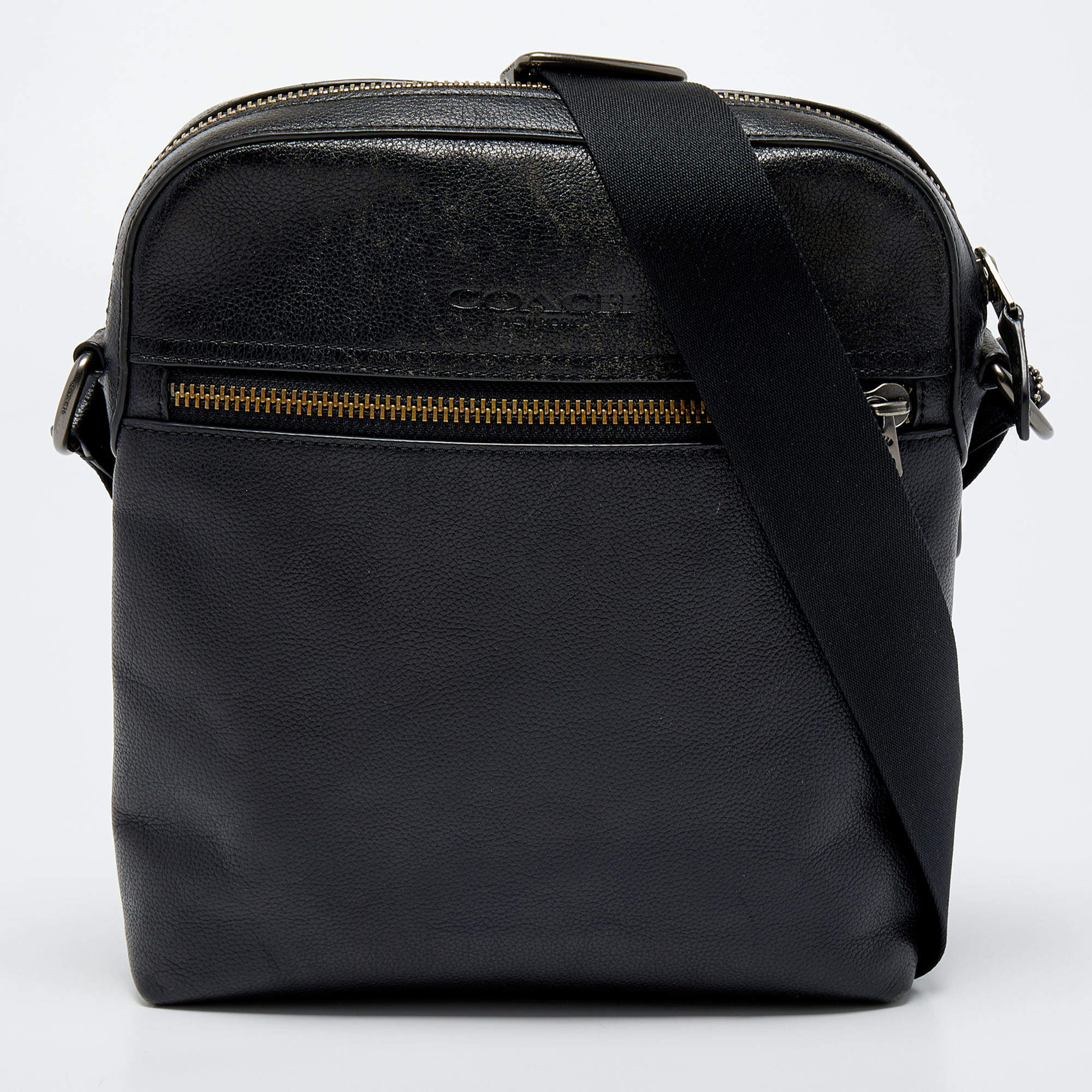 Coach Black Leather Messenger Bag