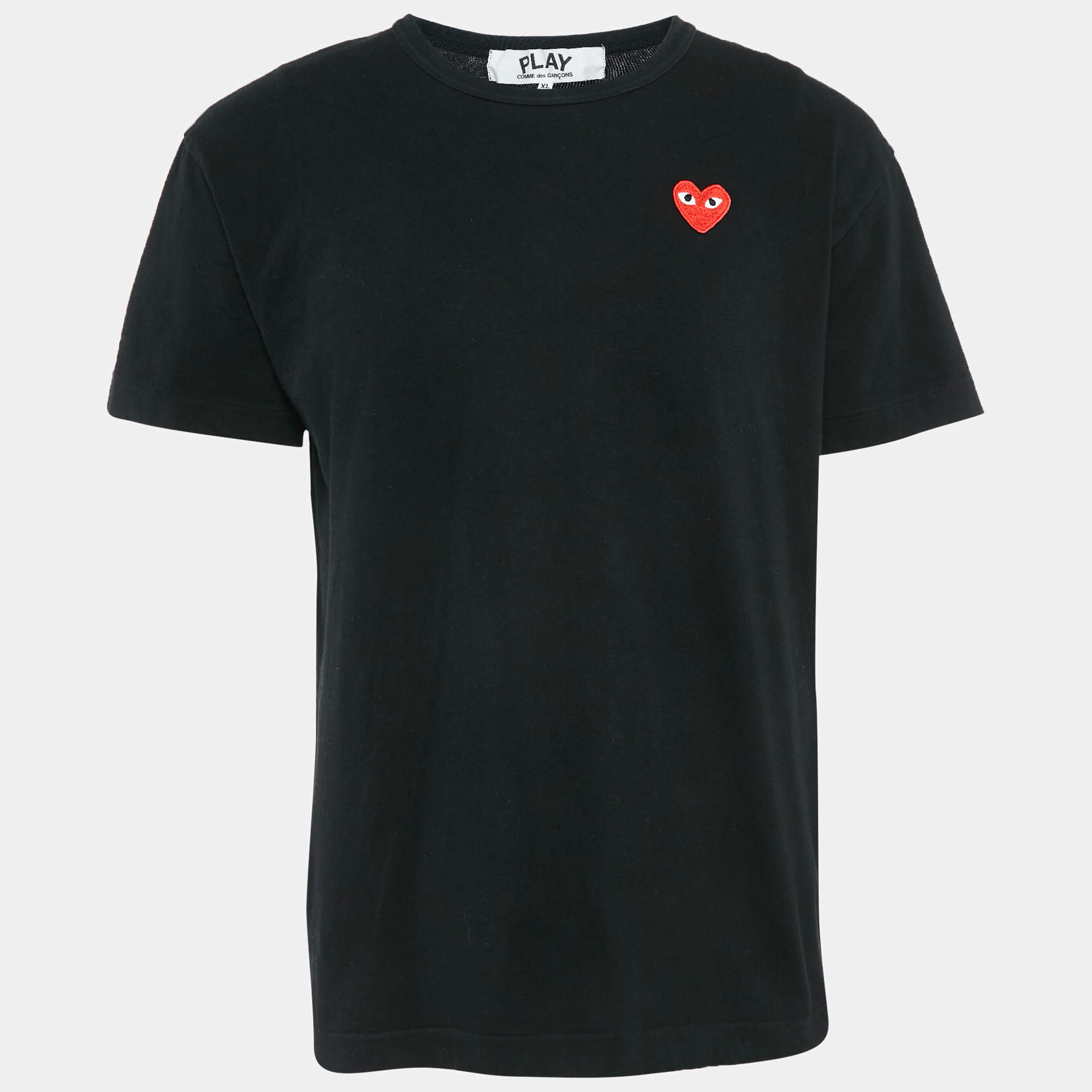 Comme des Garcons Play Black Heart Applique Cotton Jersey T-Shirt XL