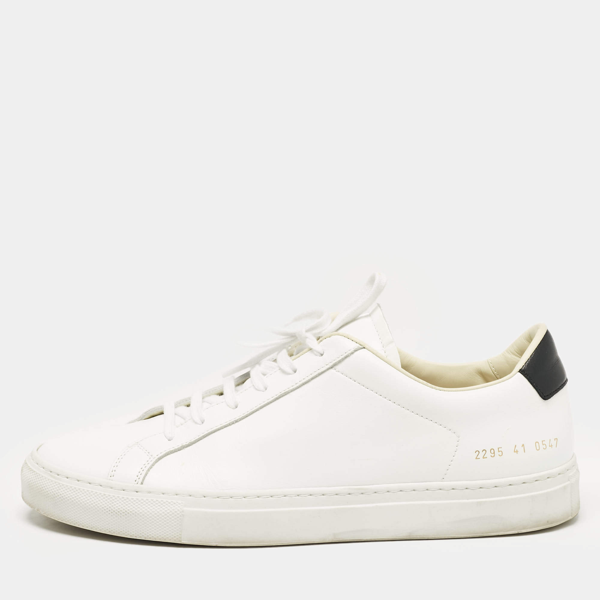 Common Projects White Leather Achilles Lace Up Sneakers Size 41