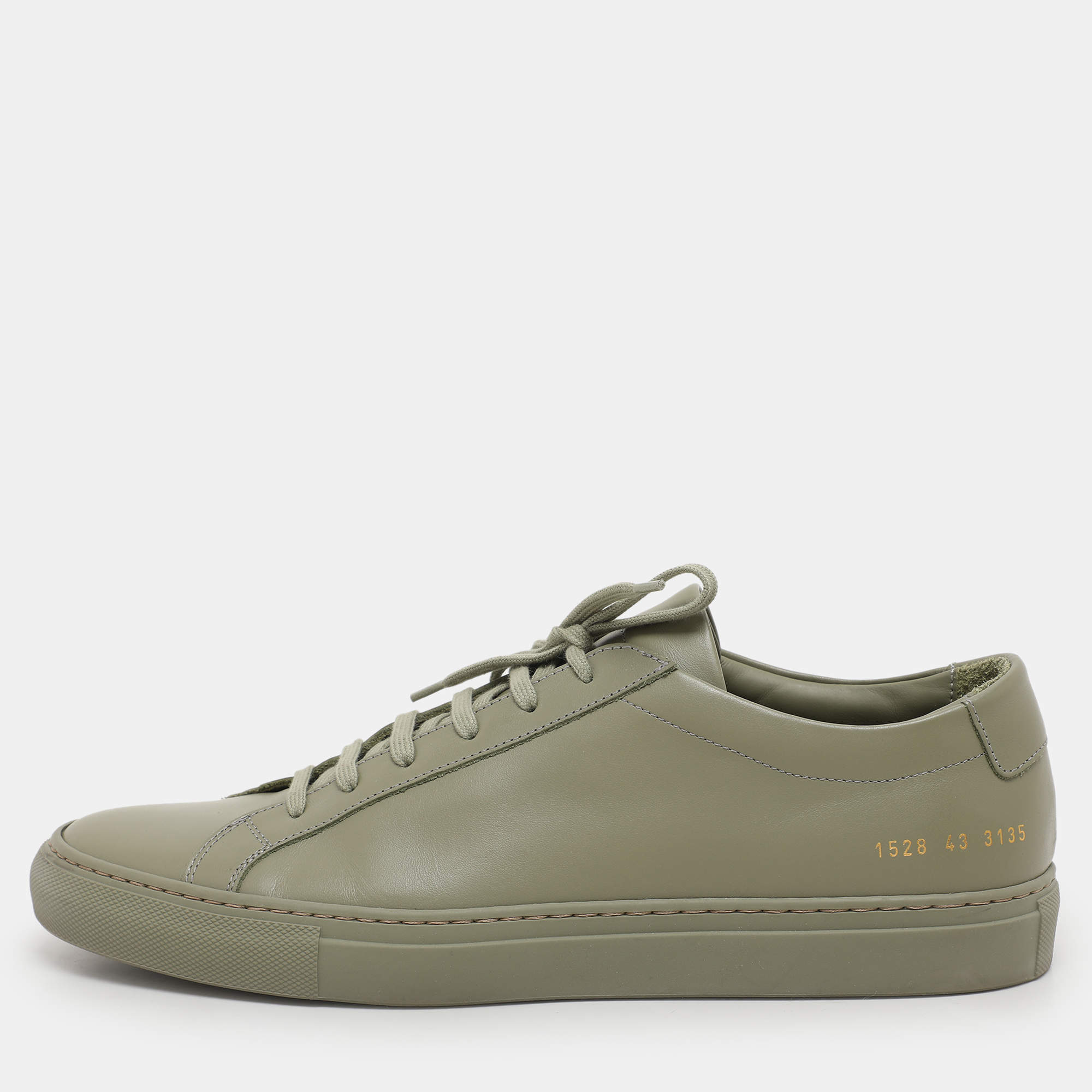 Common Projects Green Leather Achilles Lace Up Sneaker Size 43