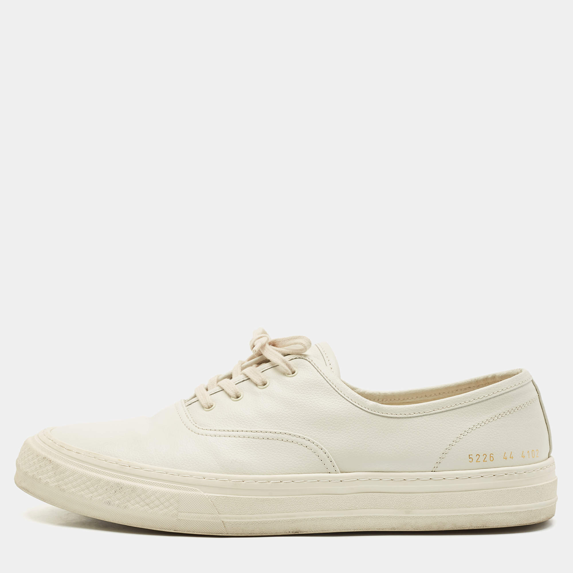 Common Projects White Leather Lace Up Sneakers Size 44