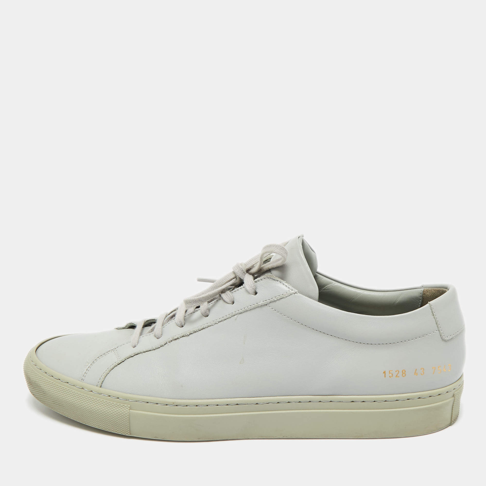 Common Projects Grey Leather Achilles Lace Up Sneaker Size 43