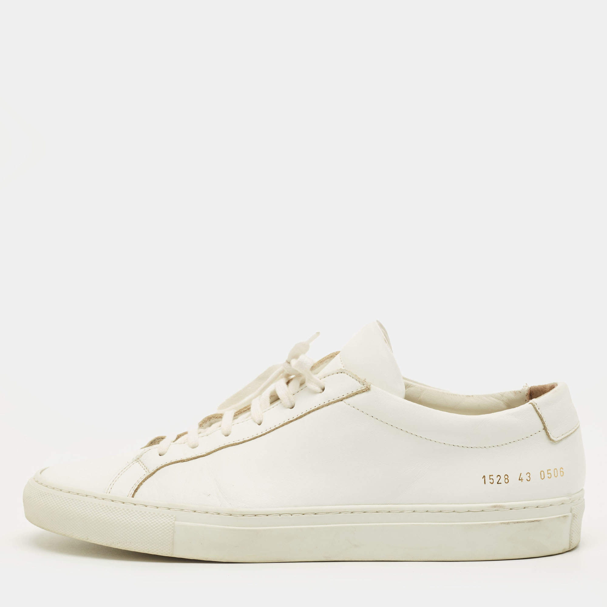 Pre Owned Common Projects Achilles Size 43 White Leather Lace Up Sneakers