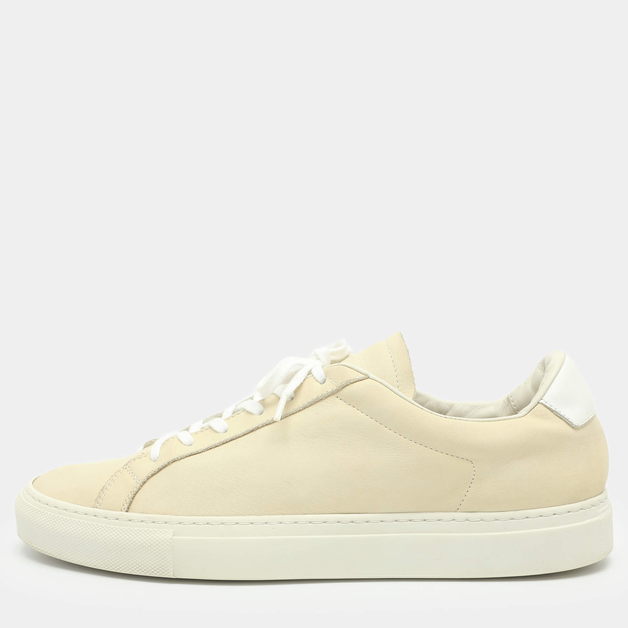 Pre Owned Common Projects Retro Size 42 Cream Leather Low Top Sneakers