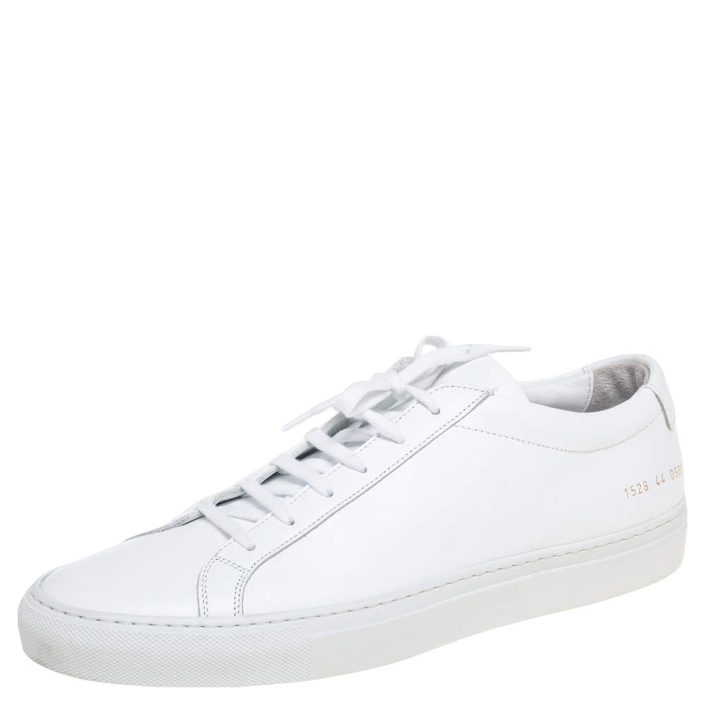 Common Projects White Leather Achilles Lace-Up Sneakers Size 44