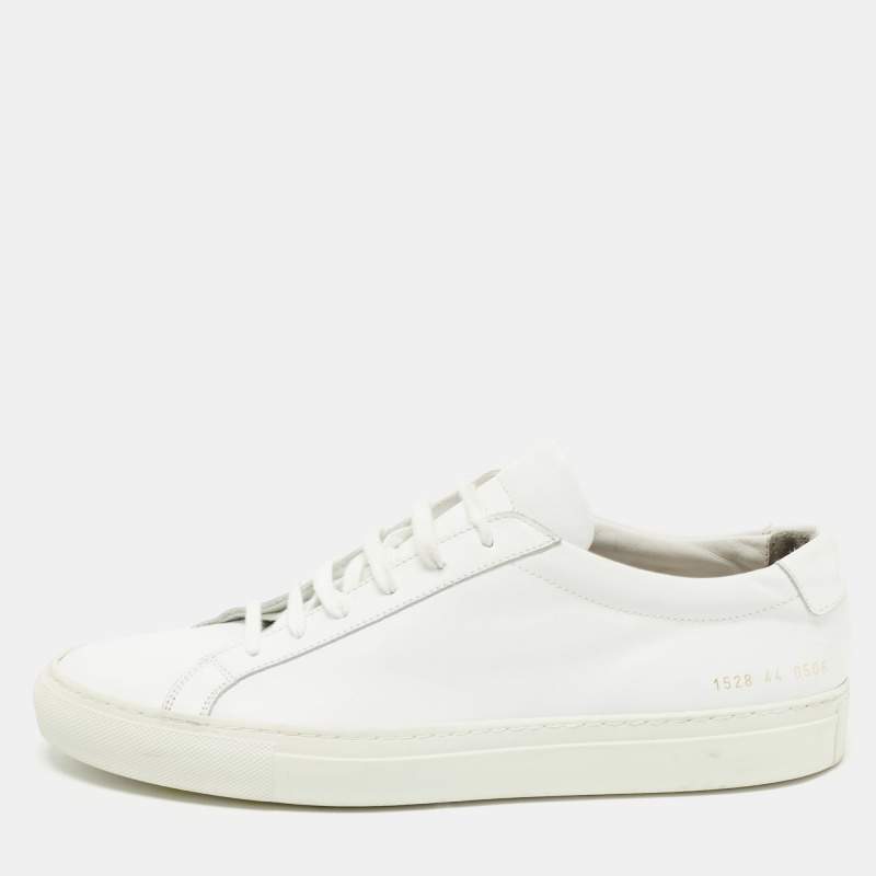  Common Projects White Leather Achilles Low Top Sneakers Size 44