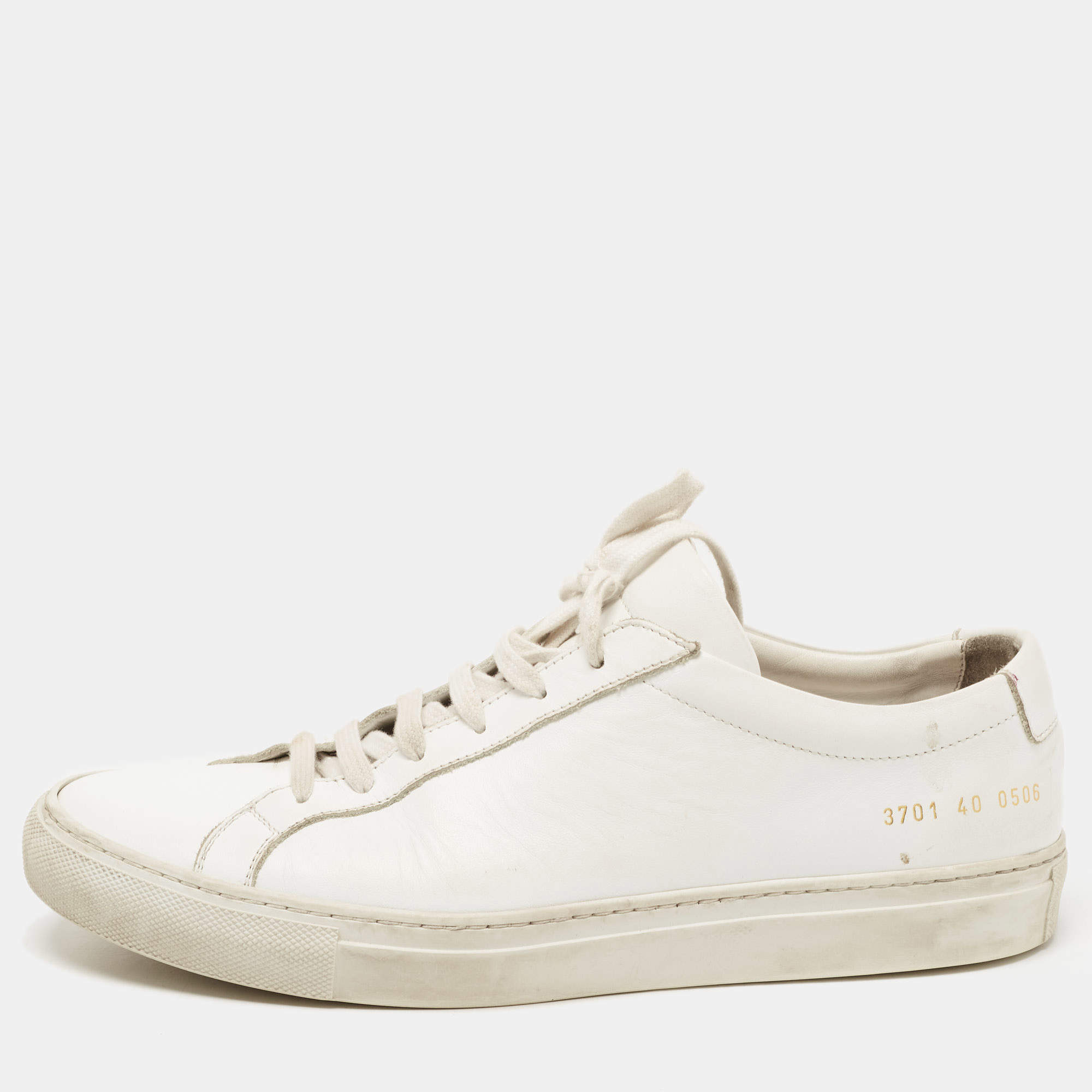 Common Projects White Leather Achilles Sneakers Size 40