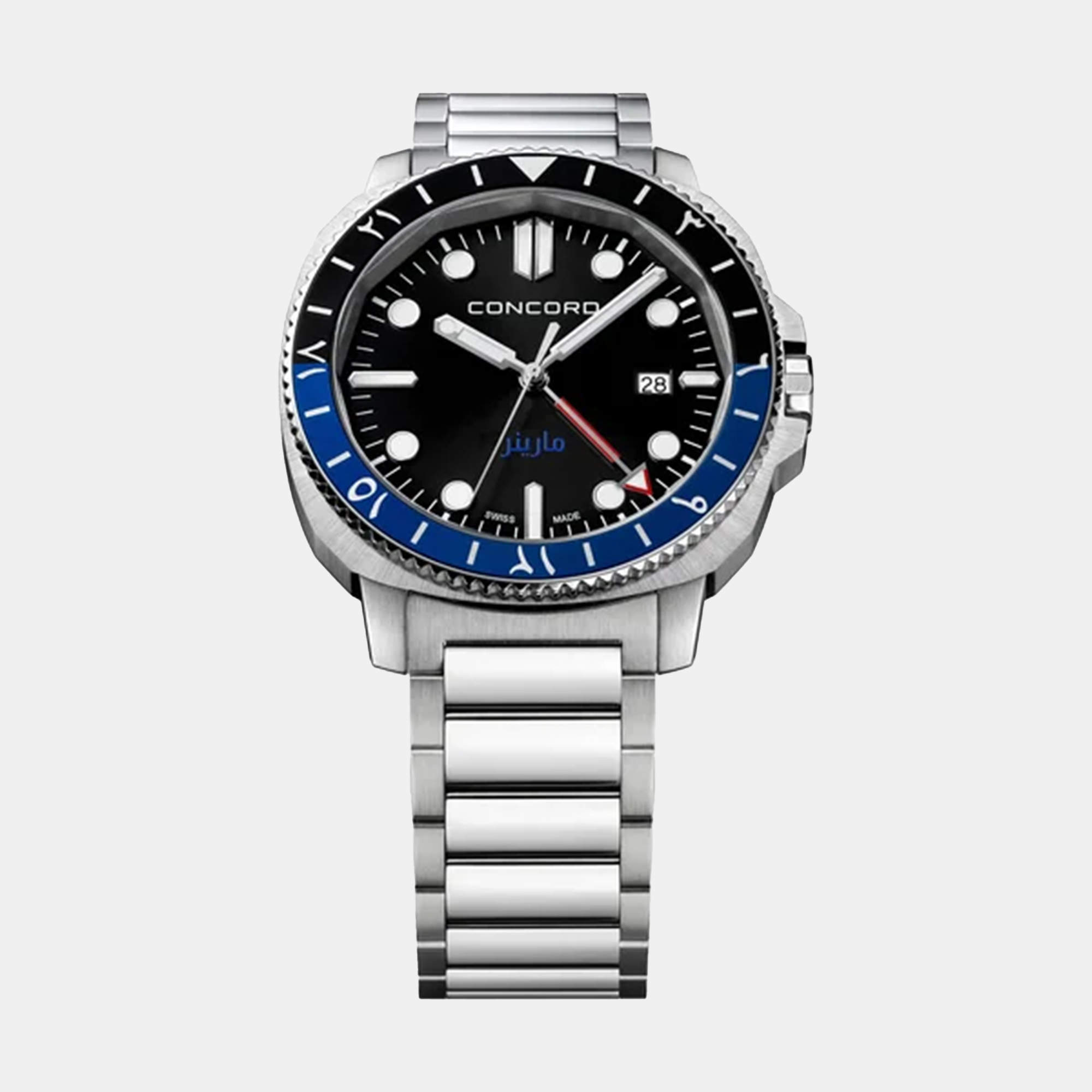 Concord Black Stainless Steel Mariner 0320553 Quartz Men's Wristwatch 43 mm