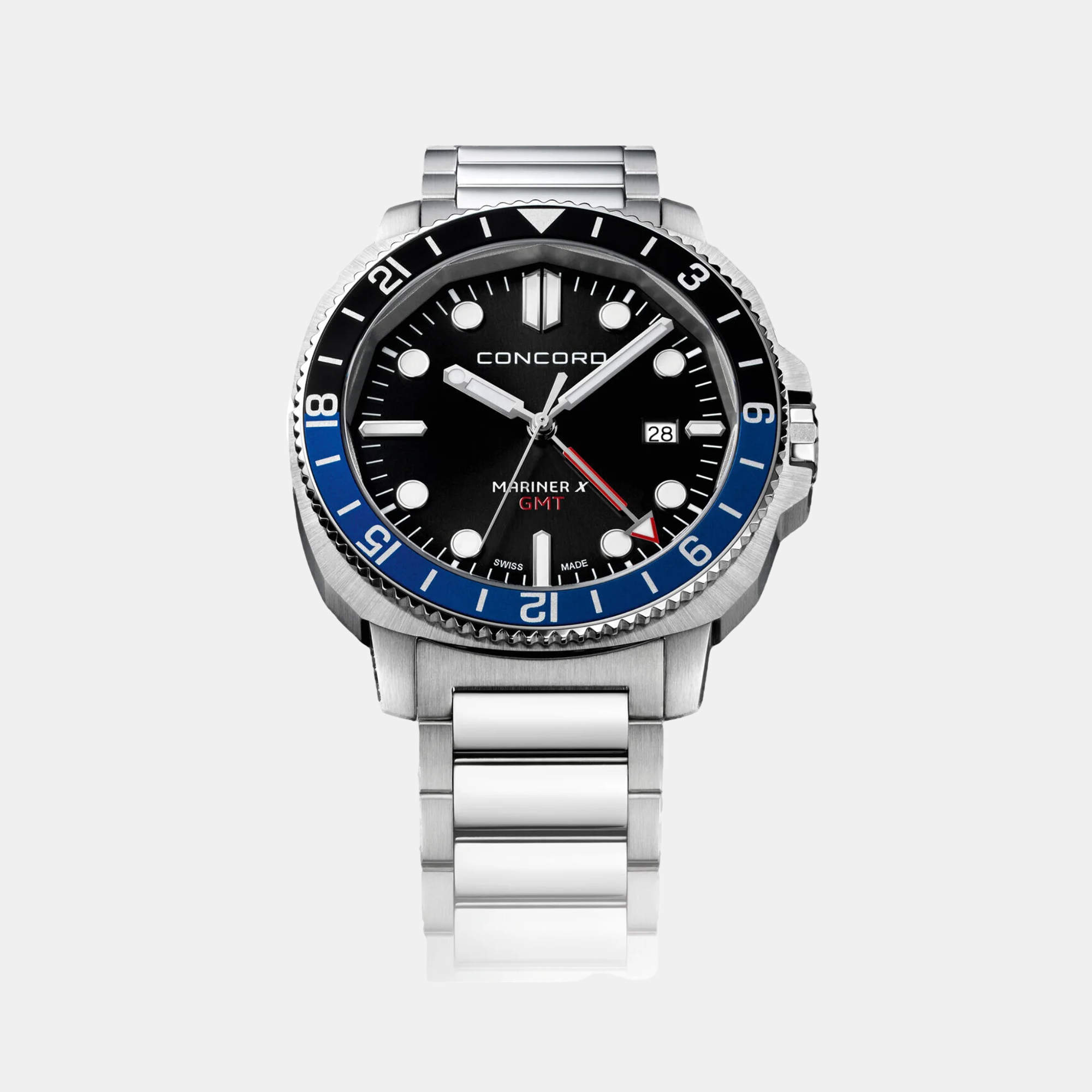 Concord Black Stainless Steel Mariner 0320548 Quartz Men's Wristwatch 43 mm