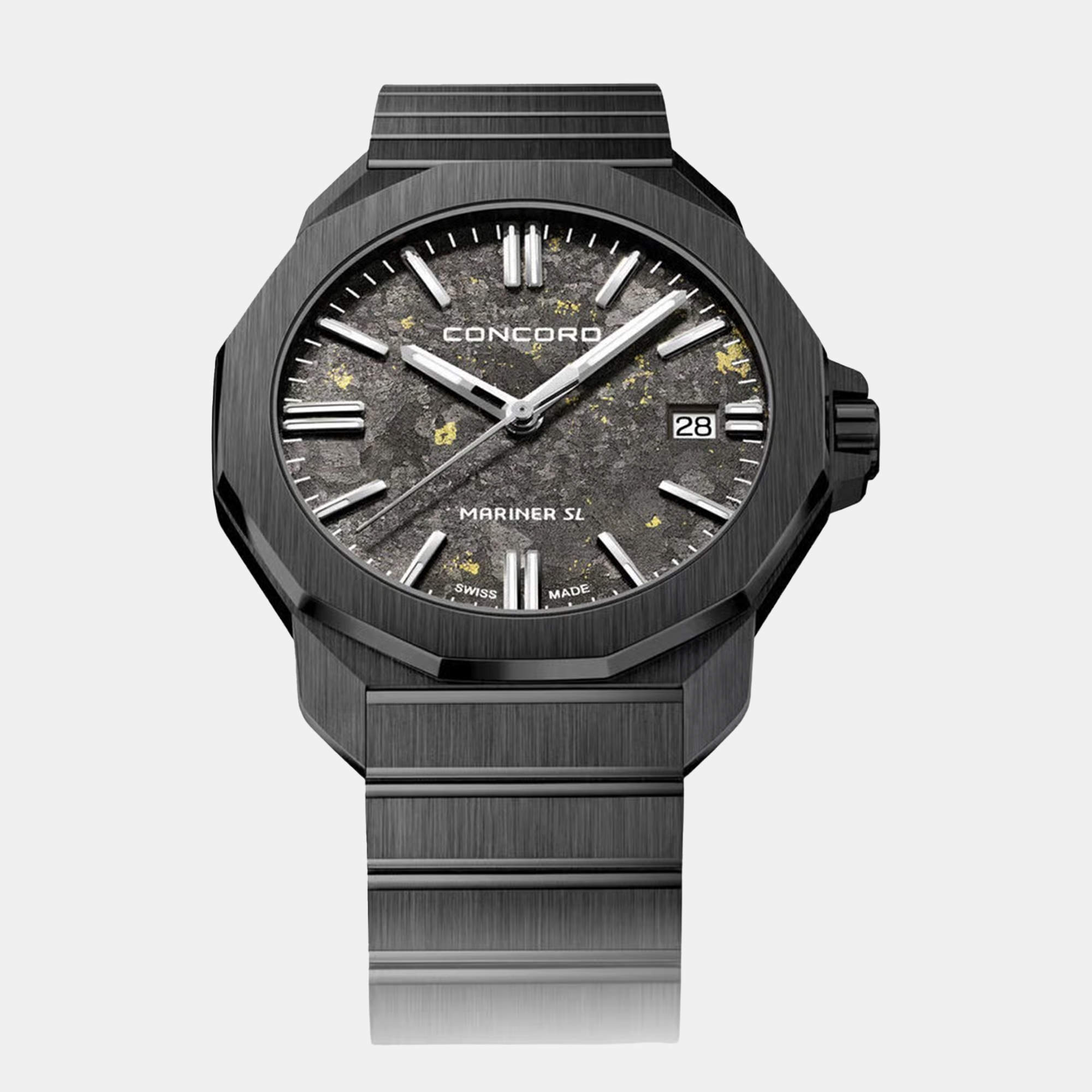 Concord Black Stainless Steel Mariner 0320564 Quartz Men's Wristwatch 42 mm