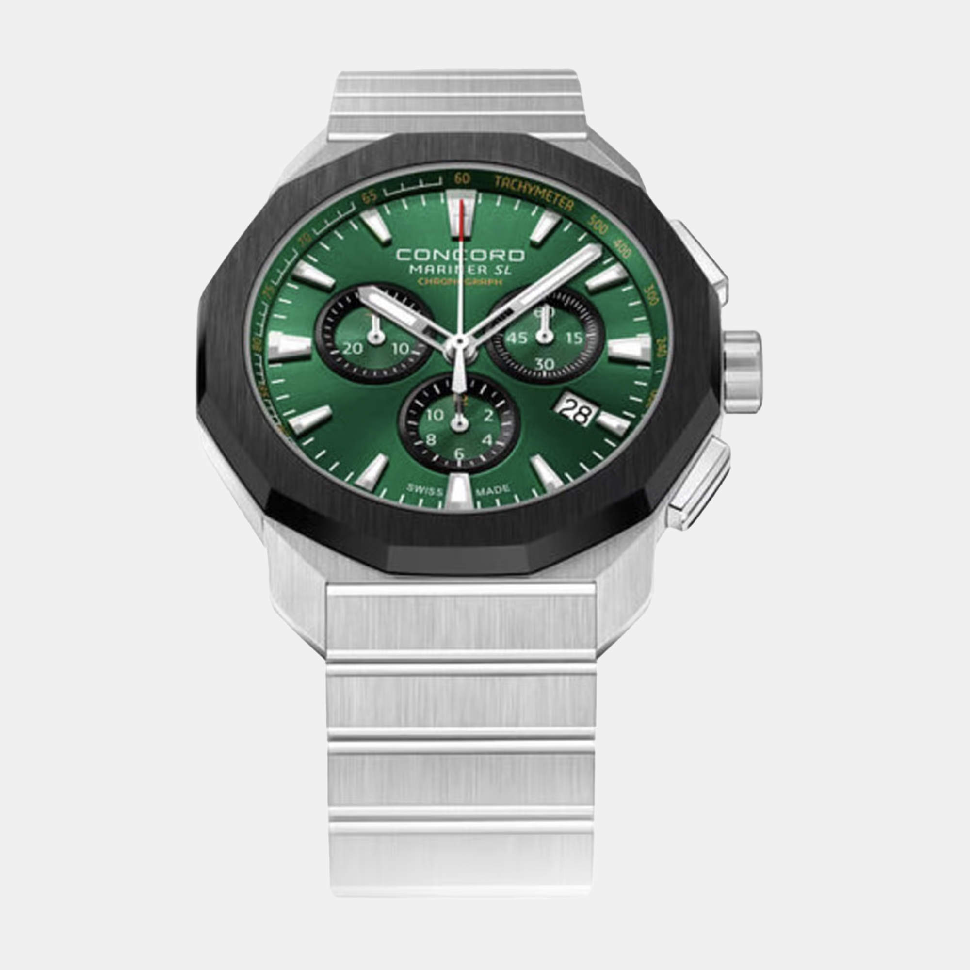 Concord Green Stainless Steel Mariner SL 0320593 Quartz Men's Wristwatch 42 mm  
