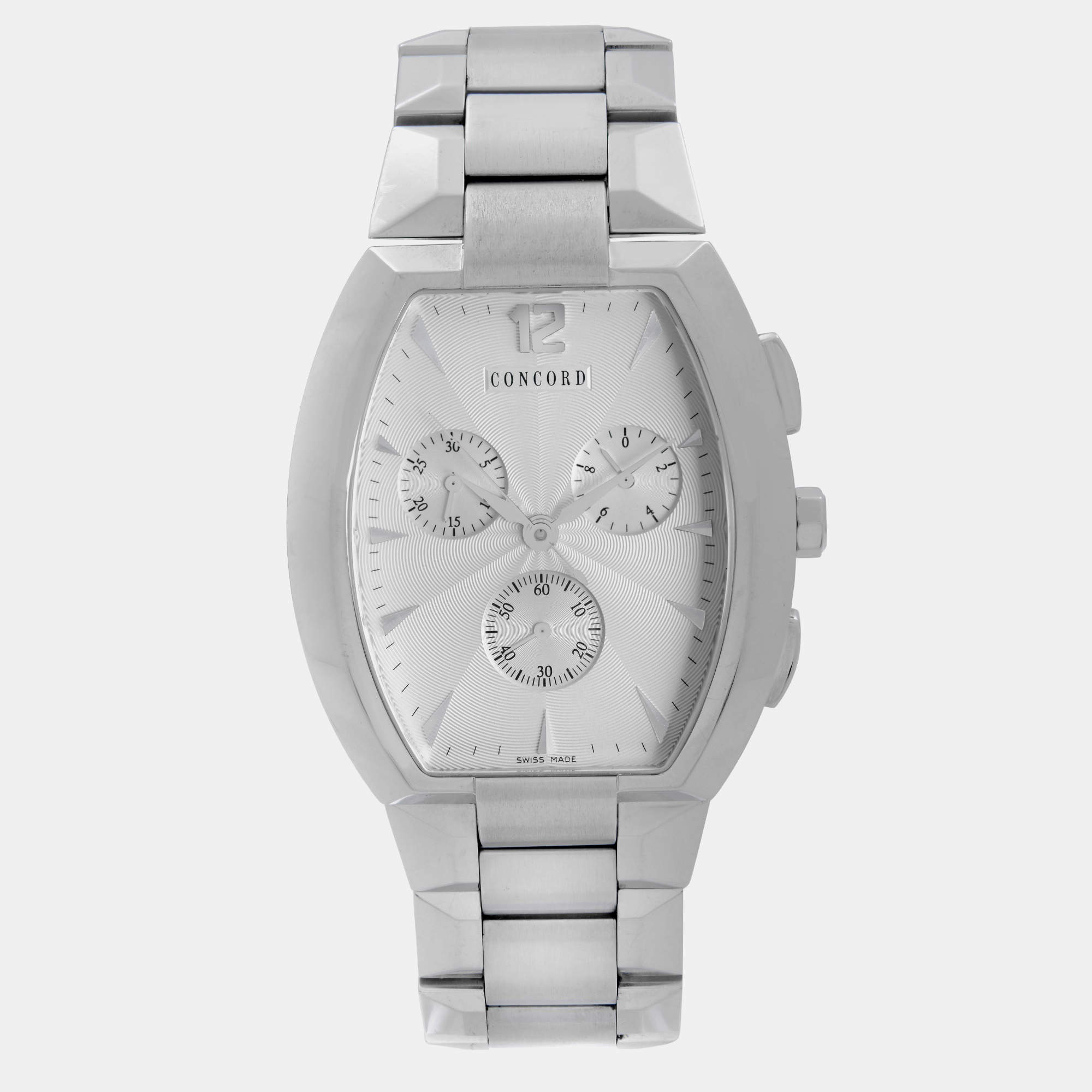 Pre Owned Concord La Scala 14.C5.1482 Quartz White Dial Stainless Steel Men's Wristwatch 38 mm