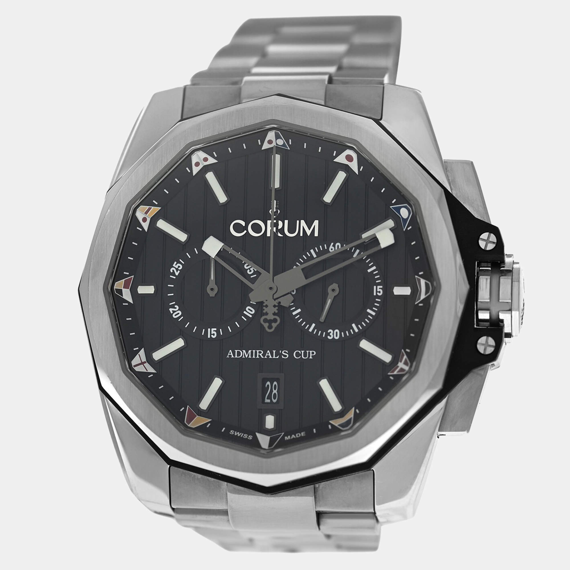 Pre Owned Corum Admiral's Cup A116/04001 Automatic Black Stainless Steel Men's Wristwatch 45 mm