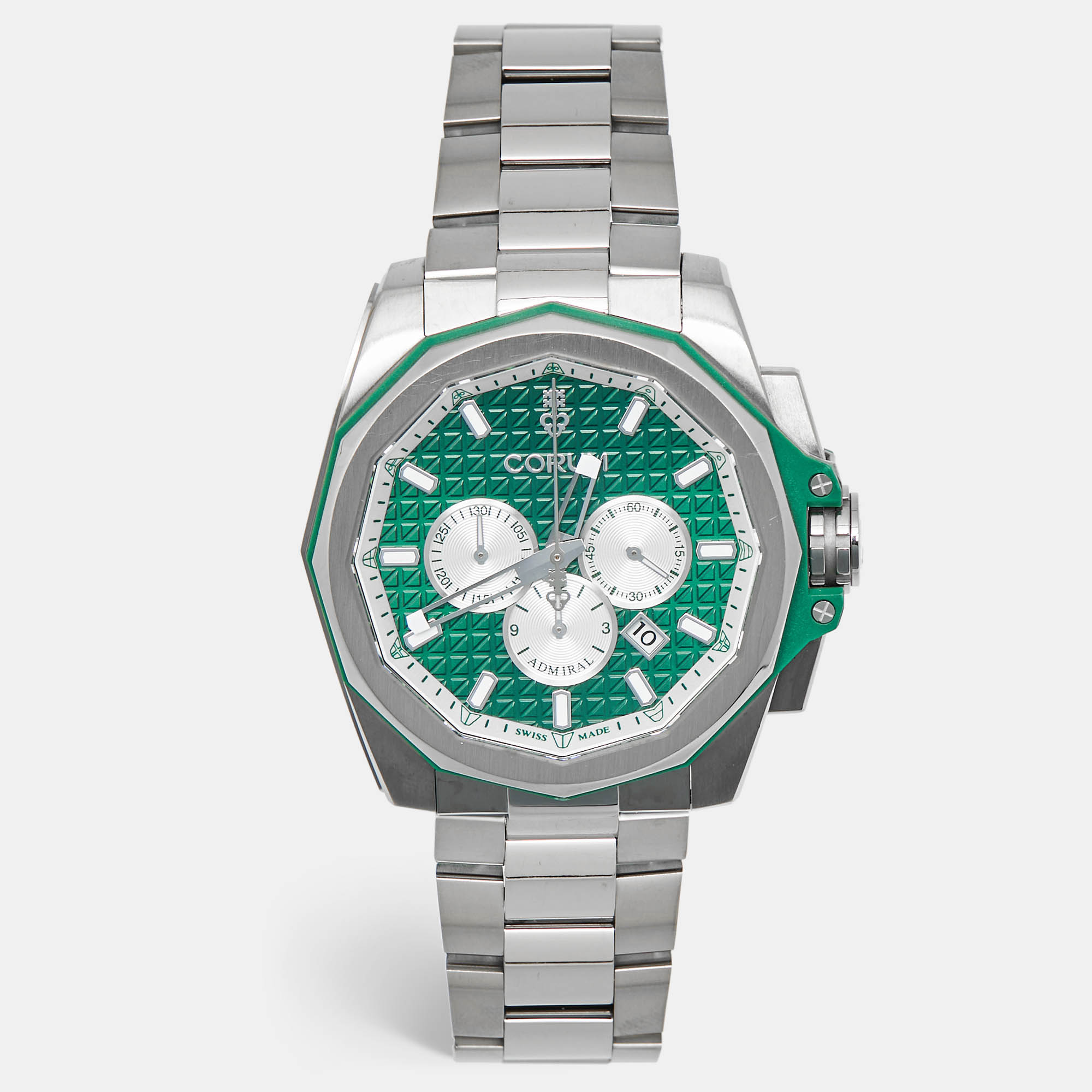 Pre Owned Corum Admiral 132.211.04/V200 AV51 Green Dial Titanium Men's Wristwatch 45 mm