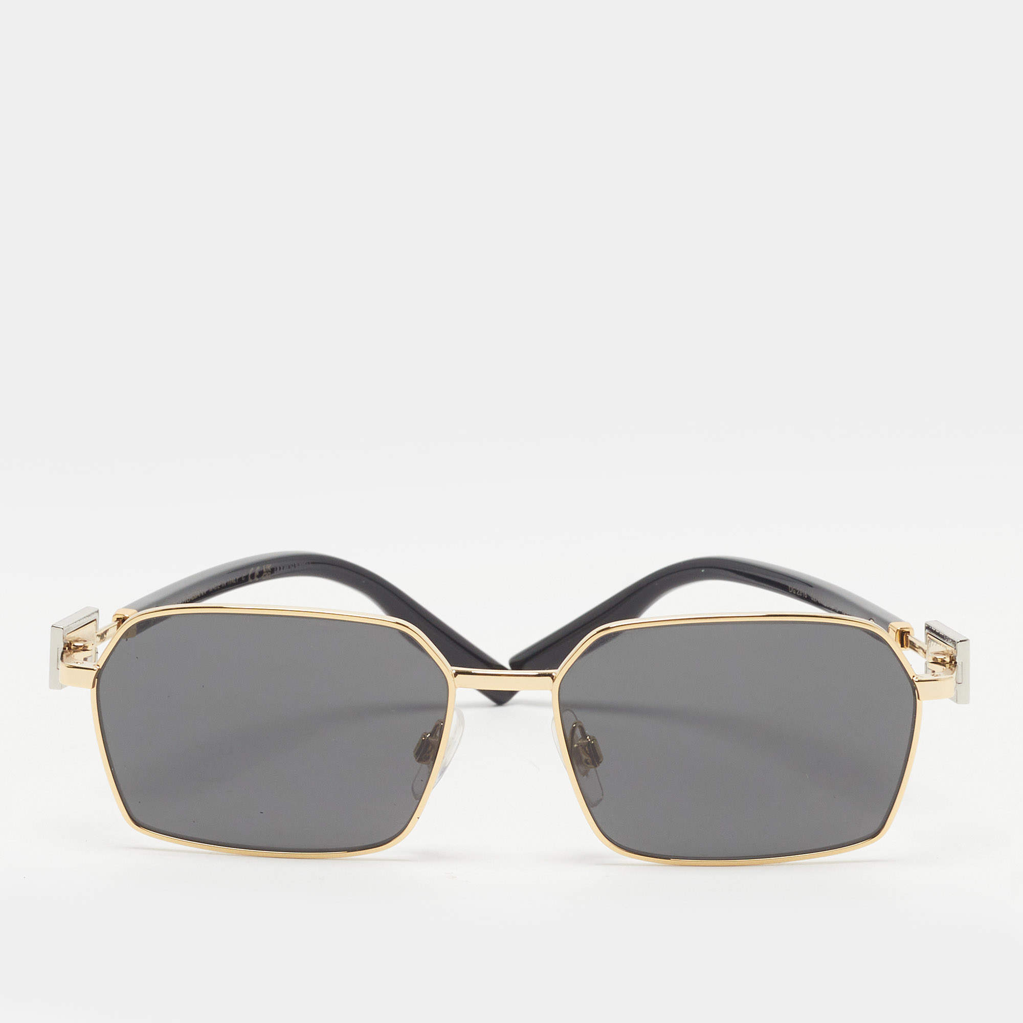 Pre Owned Dolce & Gabbana Black/Gold Tone DG2316 Square Sunglasses