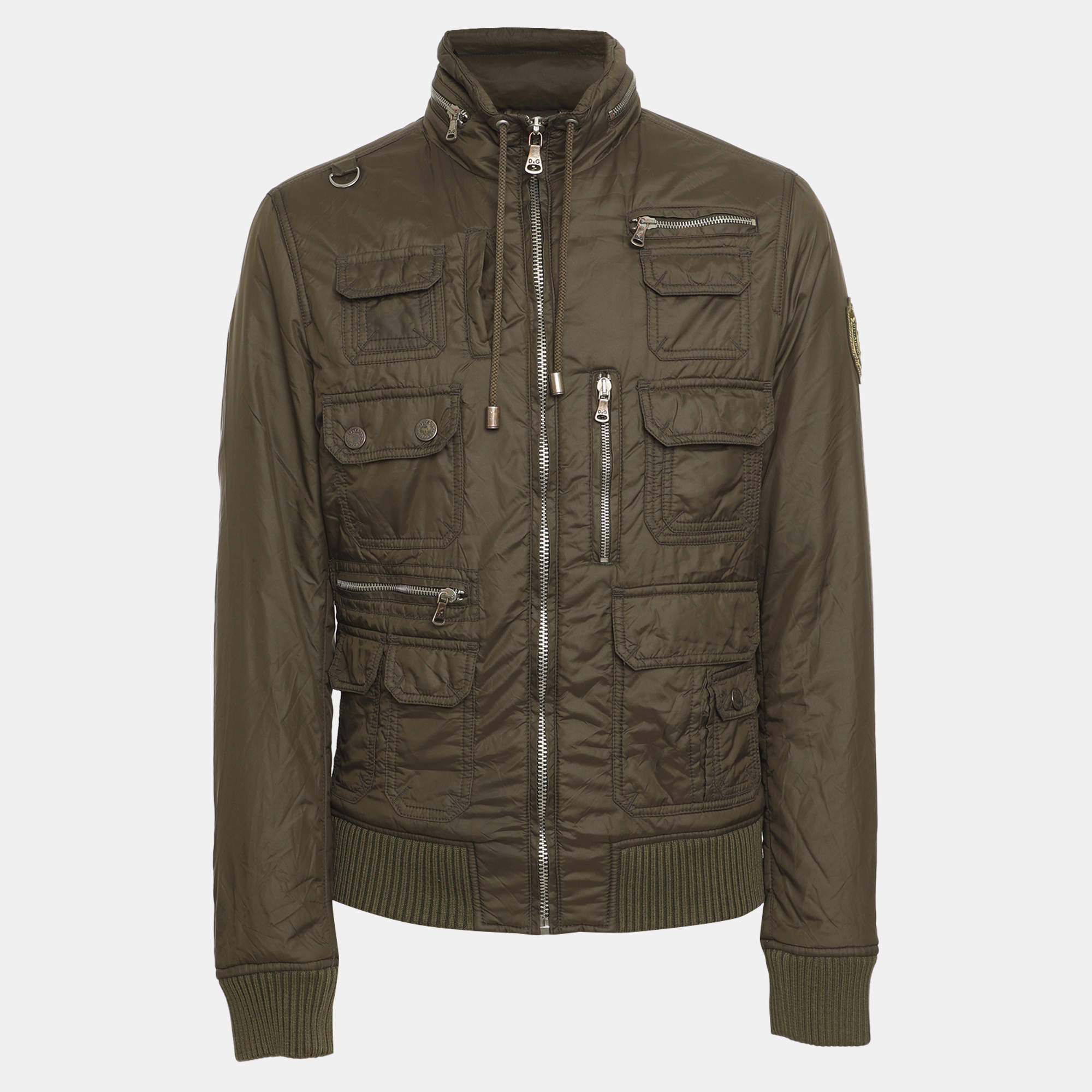 Pre Owned D&G Green Nylon Drawstring Jacket M