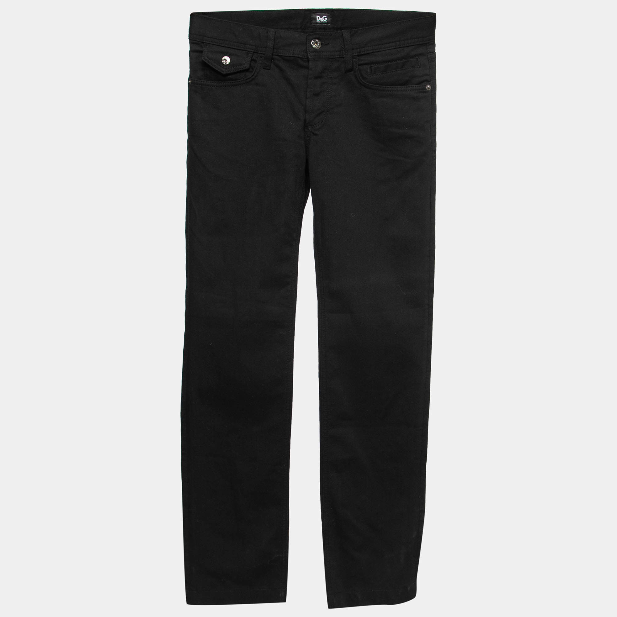 D&G Black Denim Straight Fit Power Jeans S
