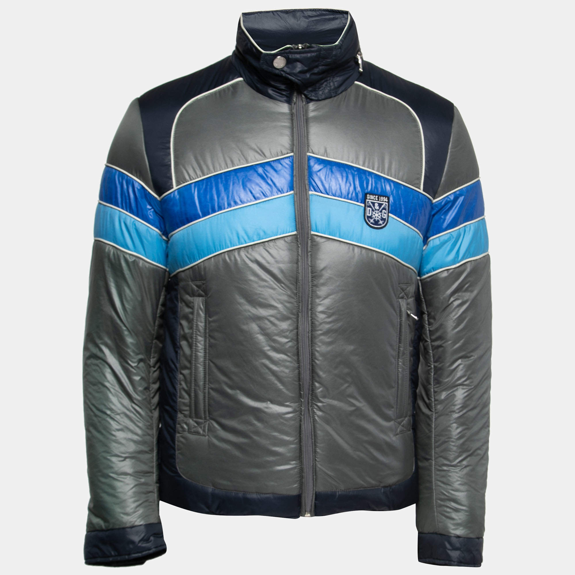D&G Colorblock Technical Zip Front Hooded Jacket M