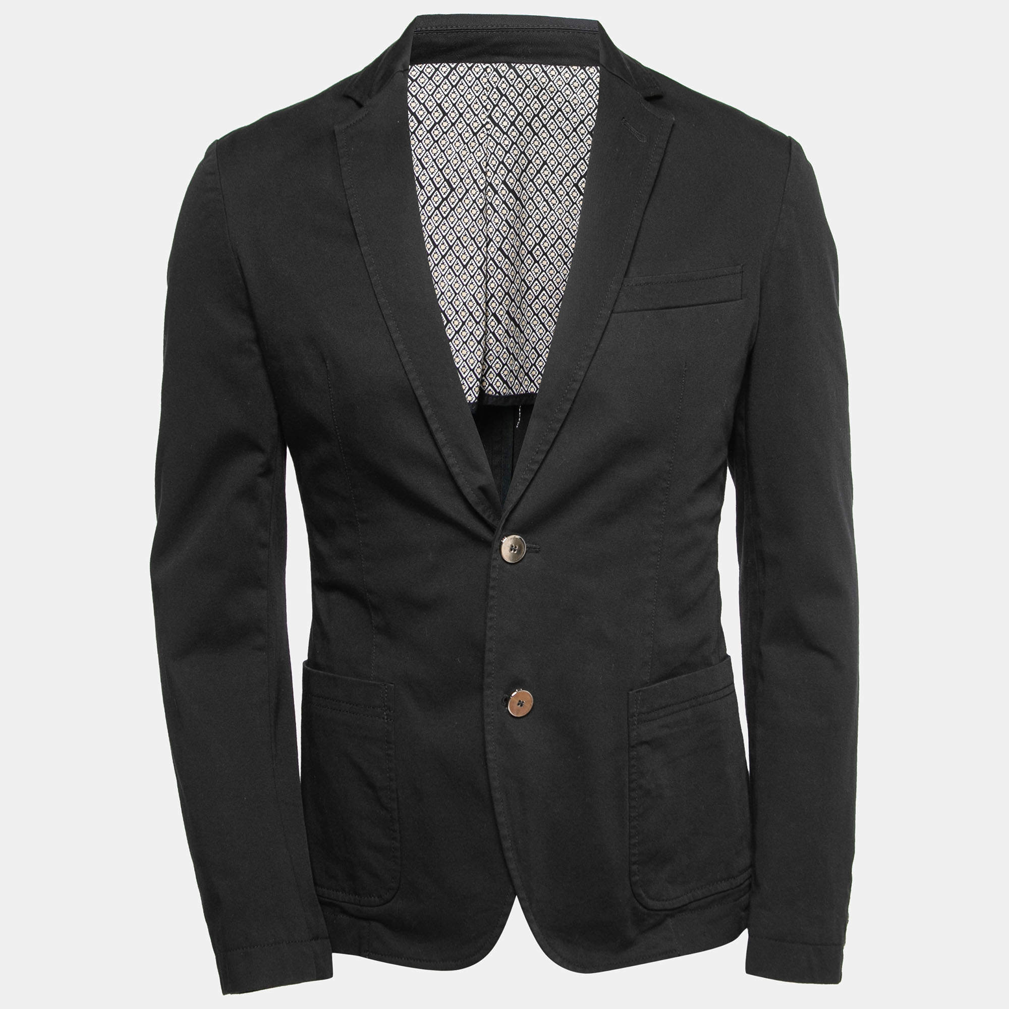 D&G Black Cotton Single Breasted Blazer S
