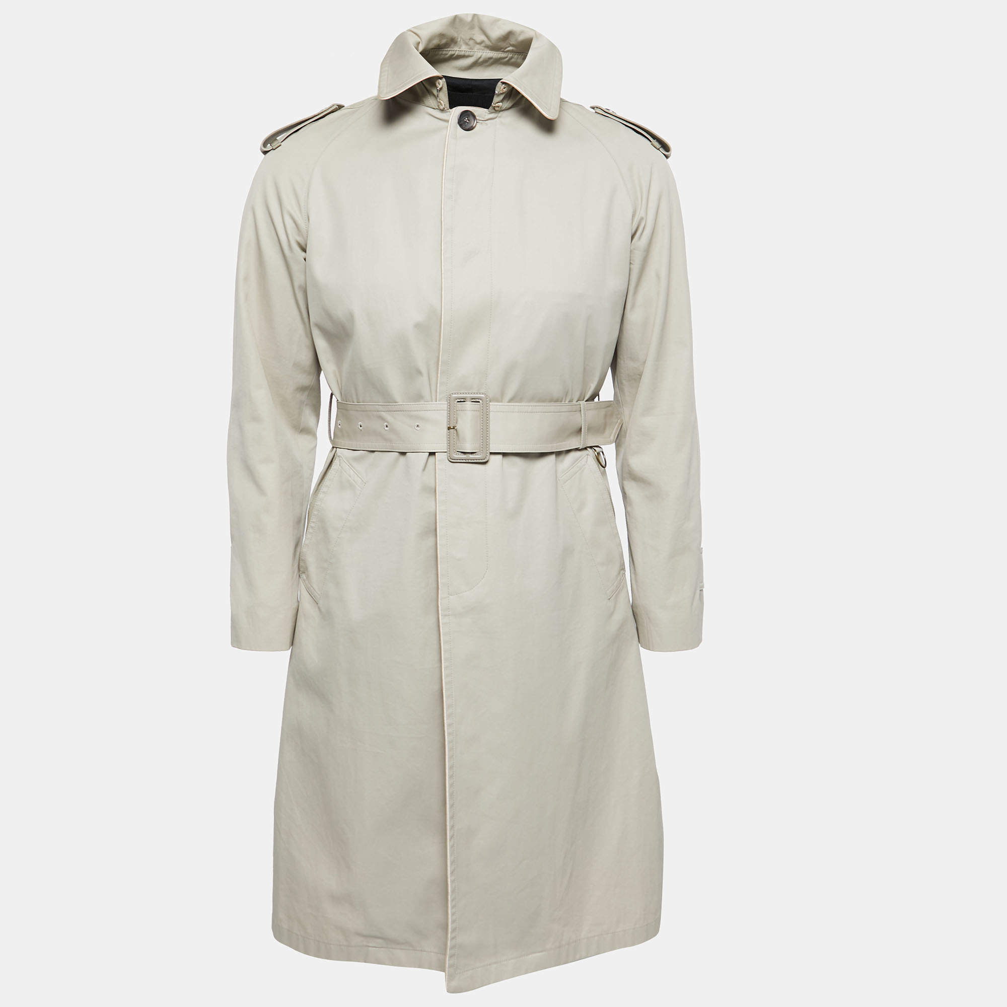 D&G Beige Gabardine Belted Trench Coat XXXS
