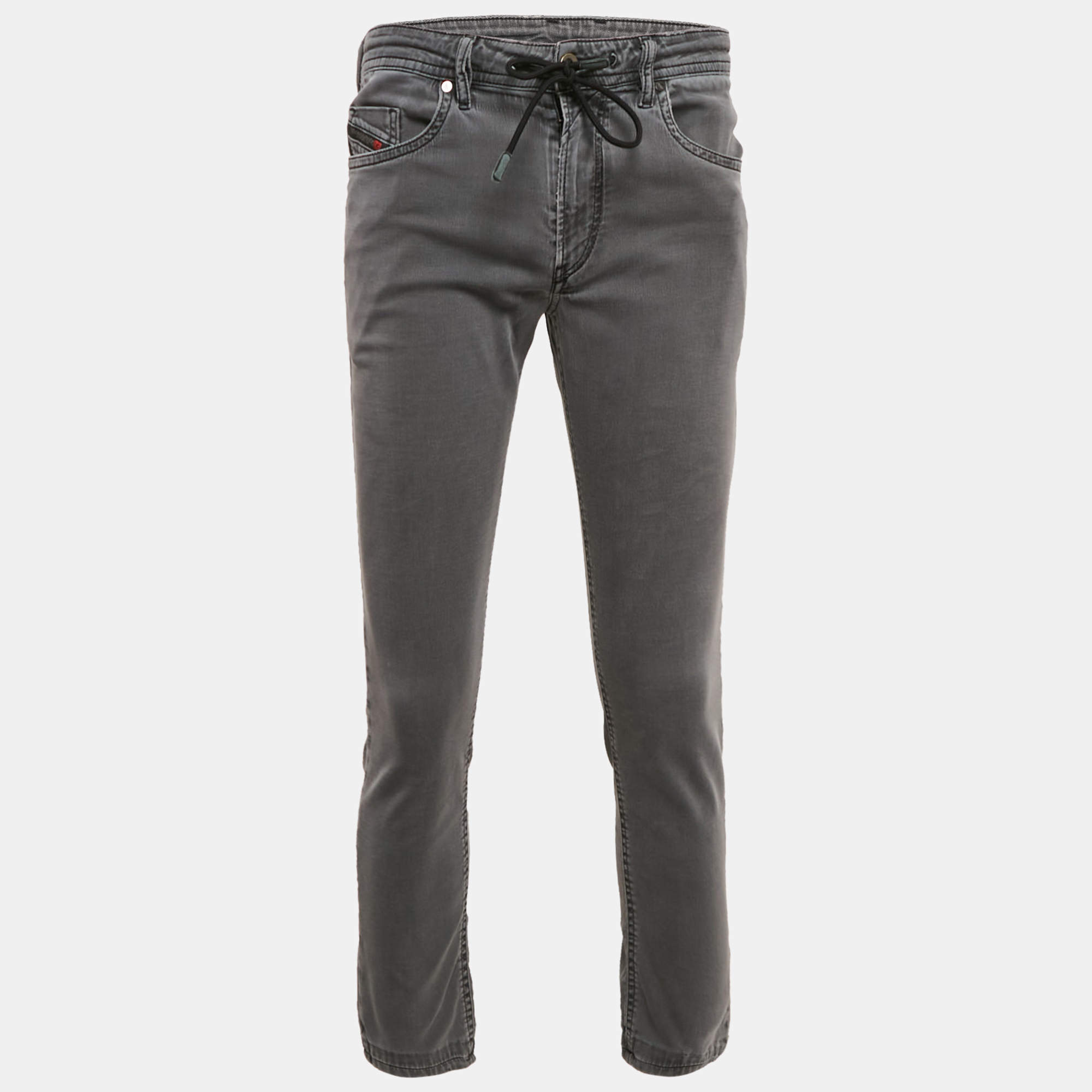 Diesel Dark Grey Distressed Denim Thommer CBB-NE Sweat Jeans M Waist 32"