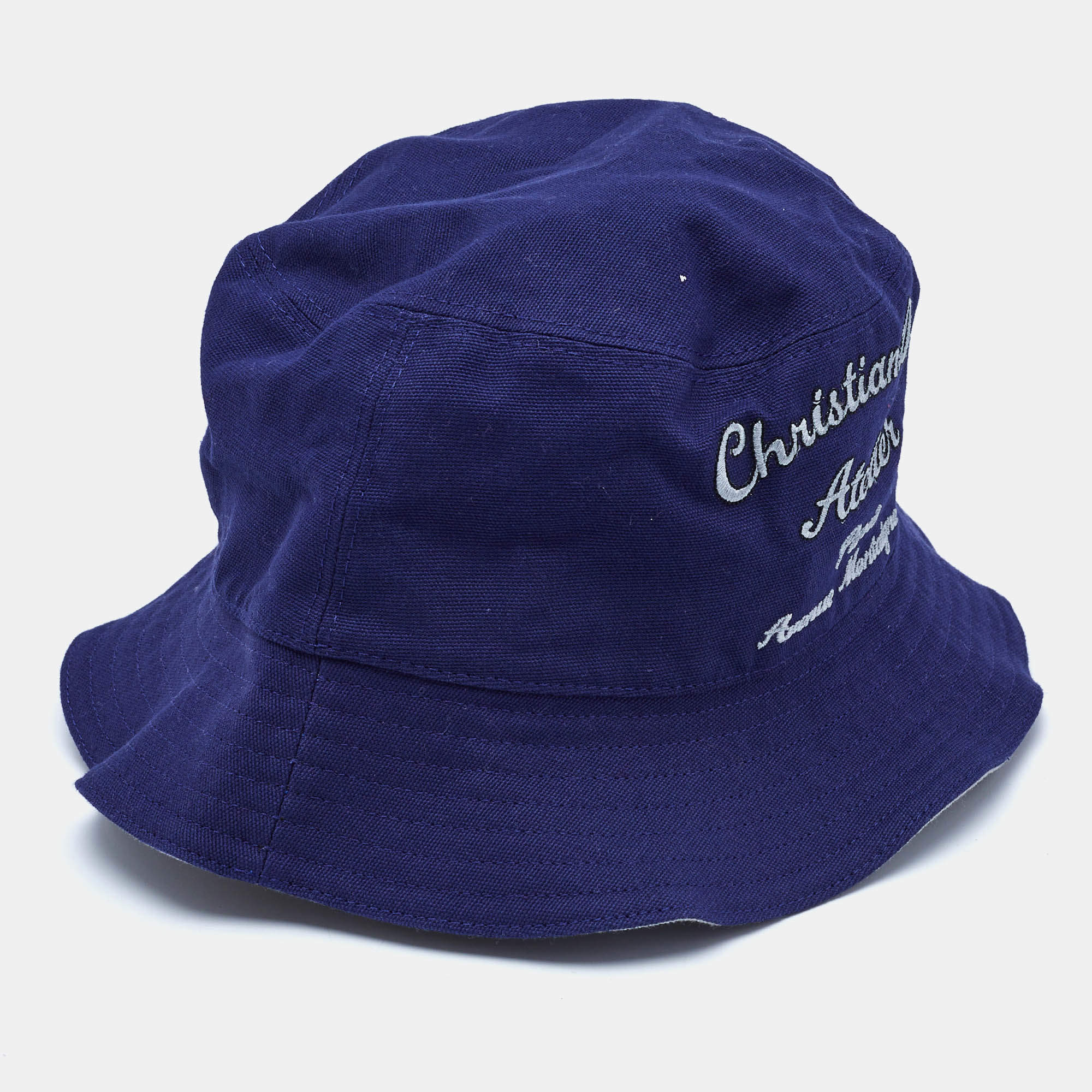 Dior Homme Navy Blue Atelier Cotton Bucket Hat S