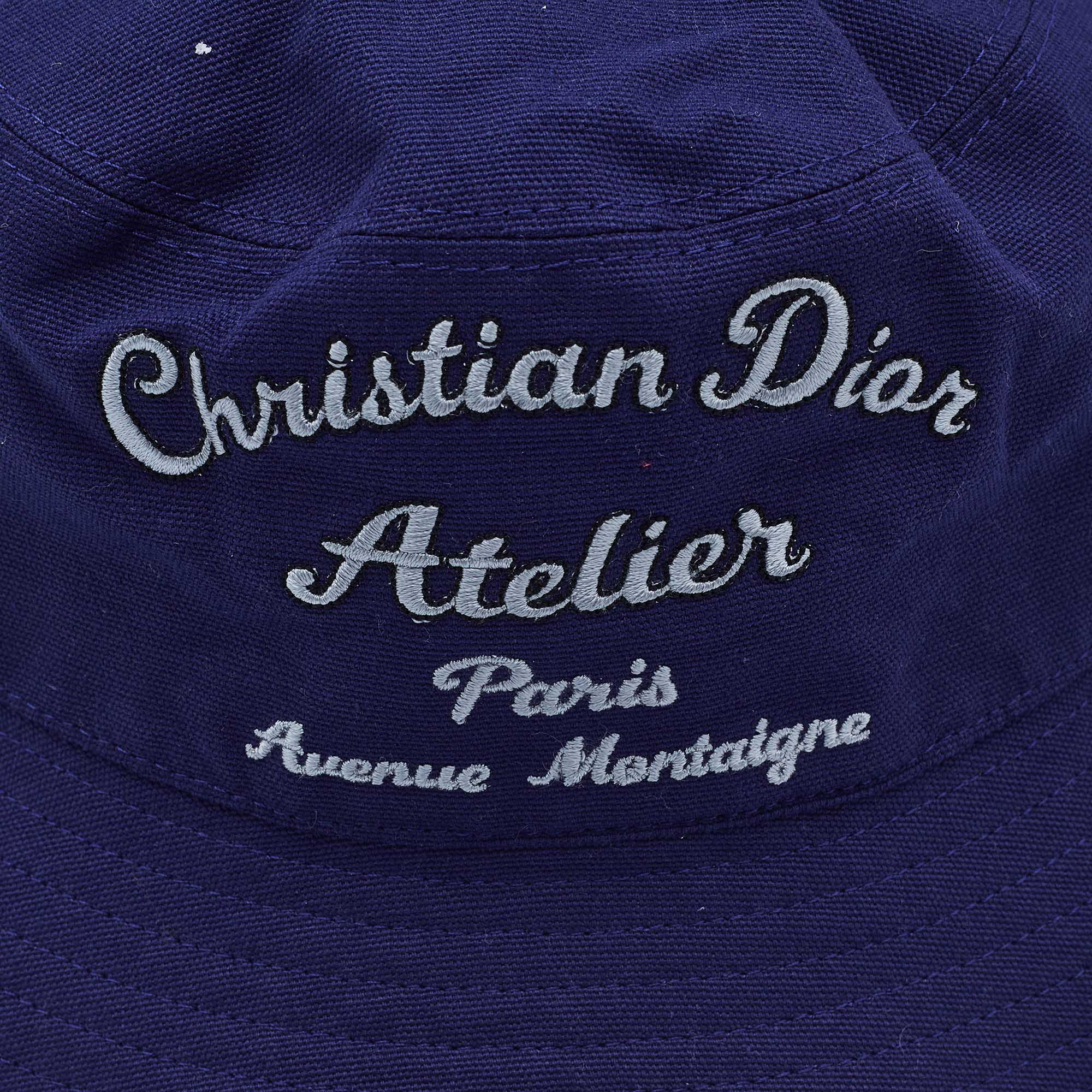 Dior Homme Navy Blue Atelier Cotton Bucket Hat S Dior Homme