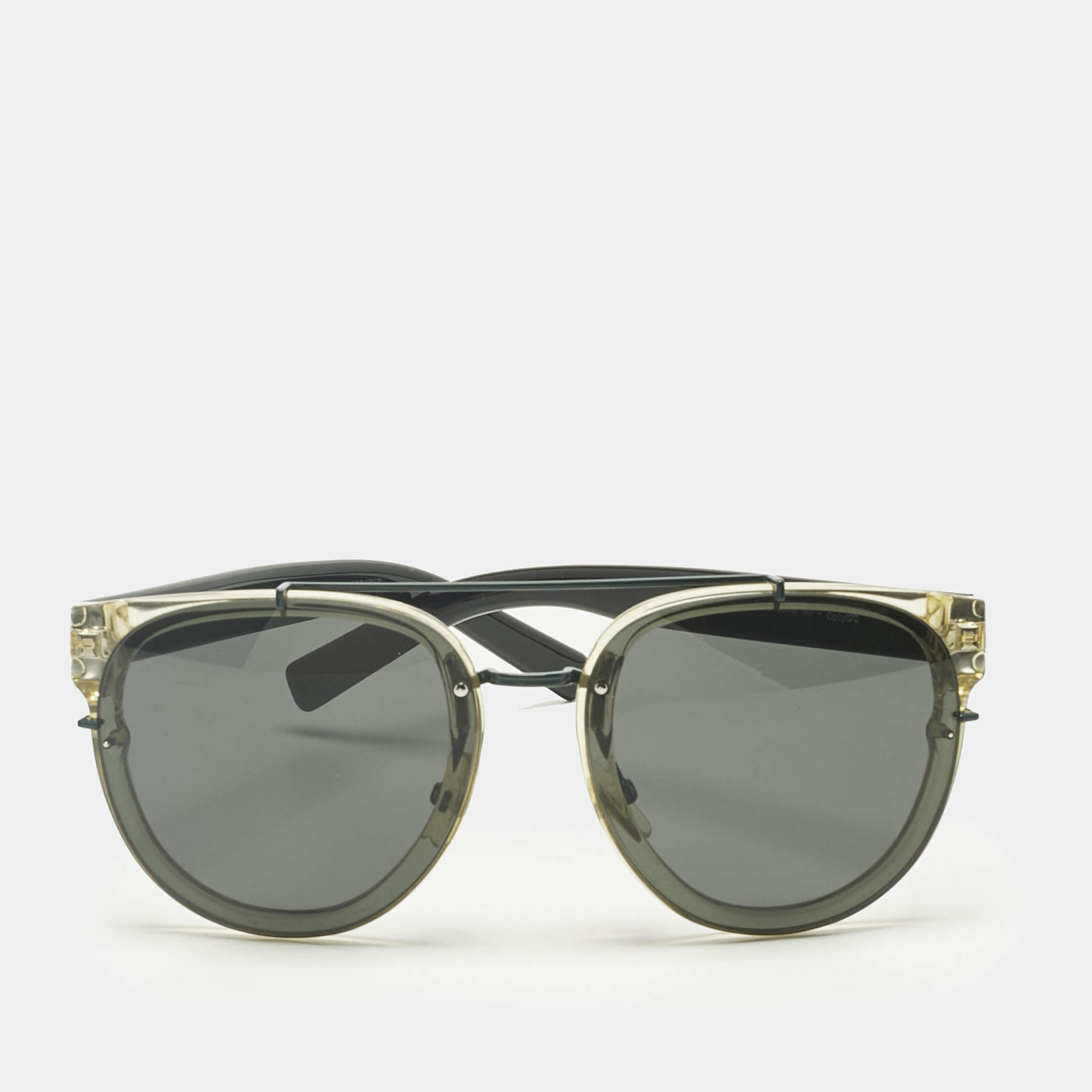 Pre Owned Dior Homme Black/Green BlackTie 143S Aviator Sunglasses