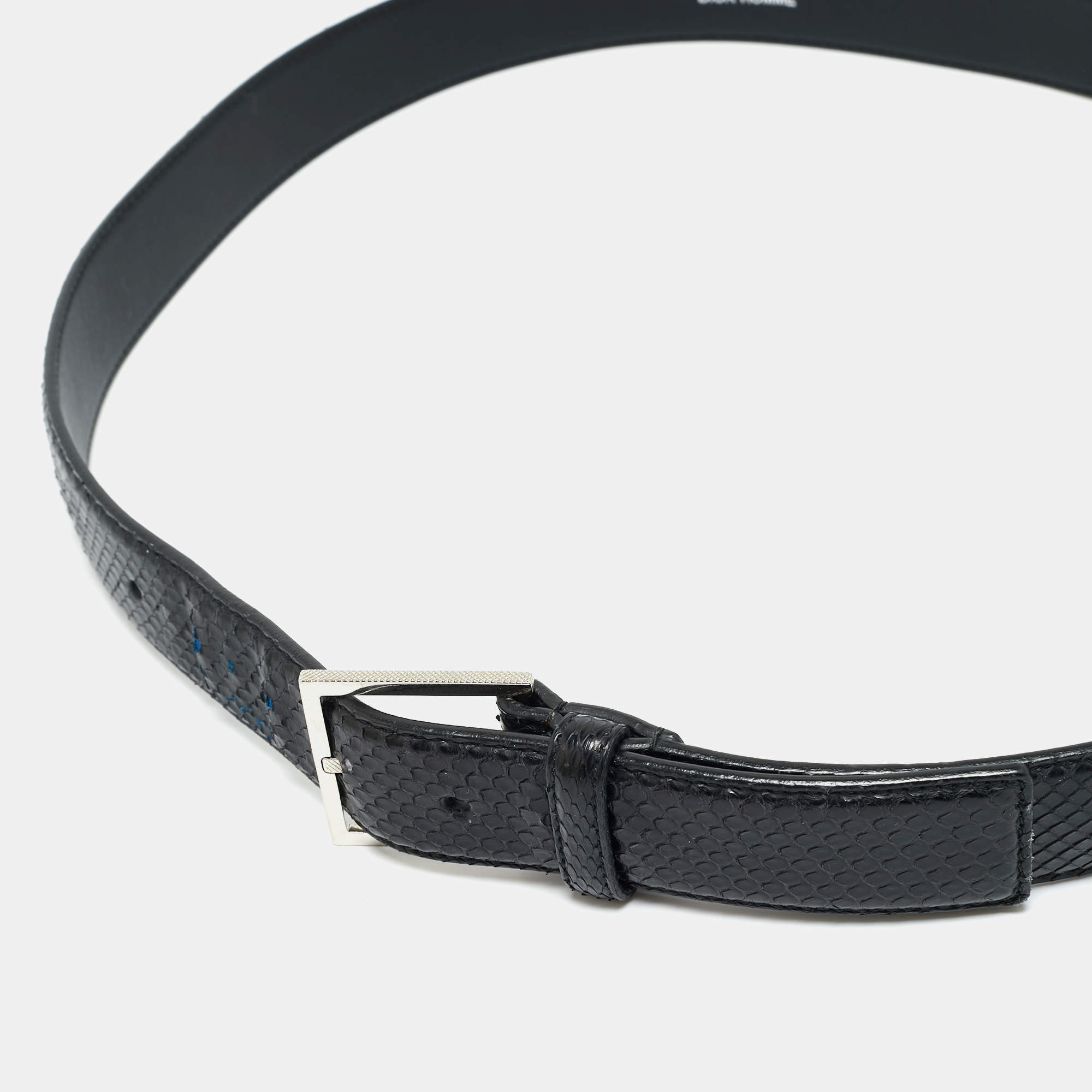 Dior Homme Black/Grey Leather CD Logo Slim Reversible Belt 95CM