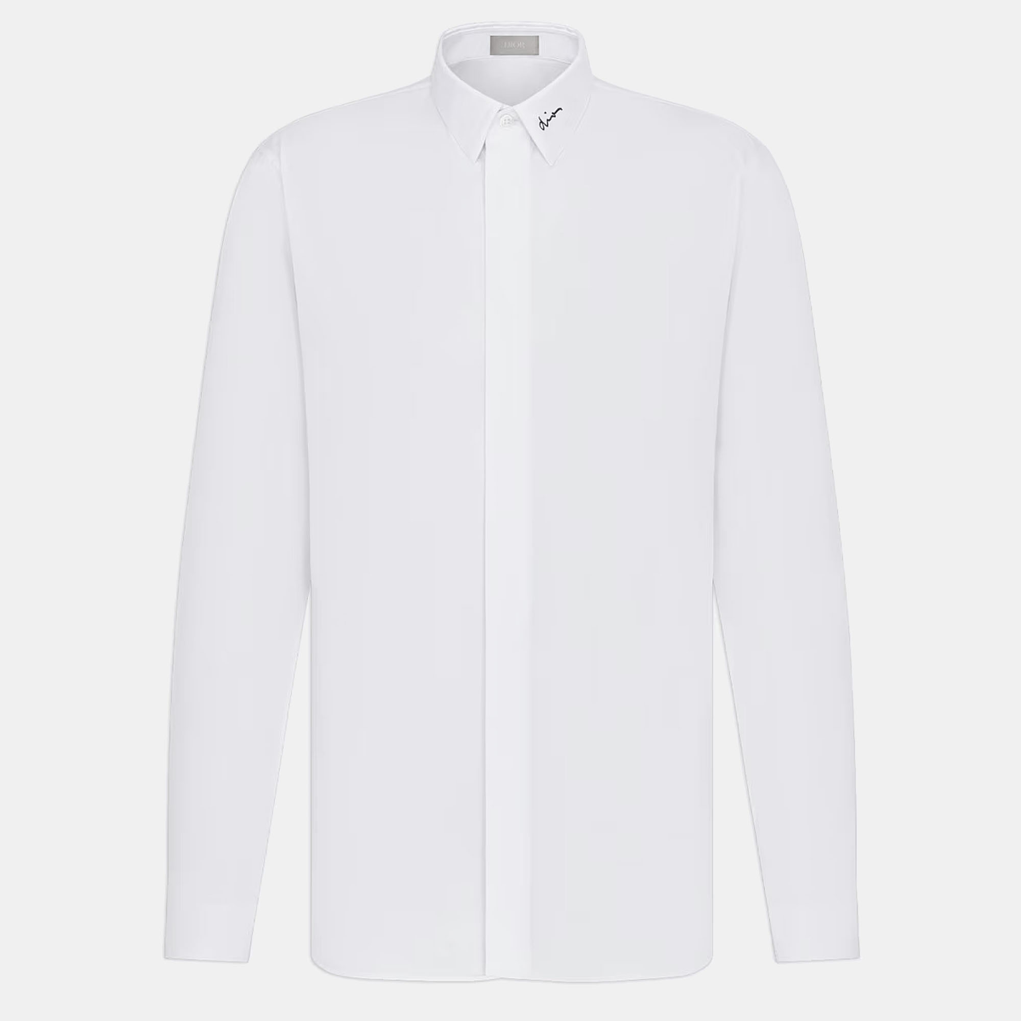 Pre Owned Dior Homme White Poplin Long Sleeve Shirt S