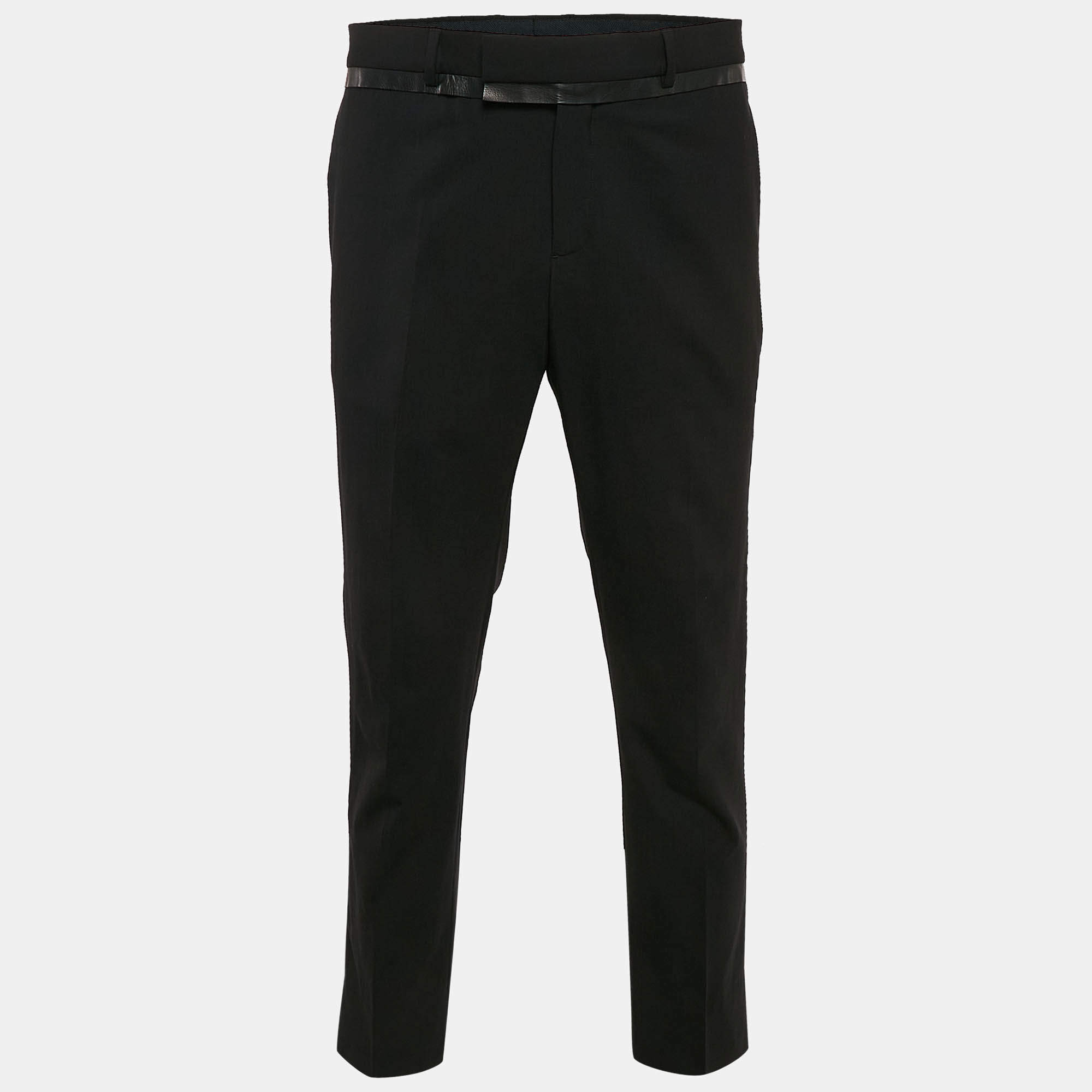 Dior Homme Black Wool Formal Trousers M