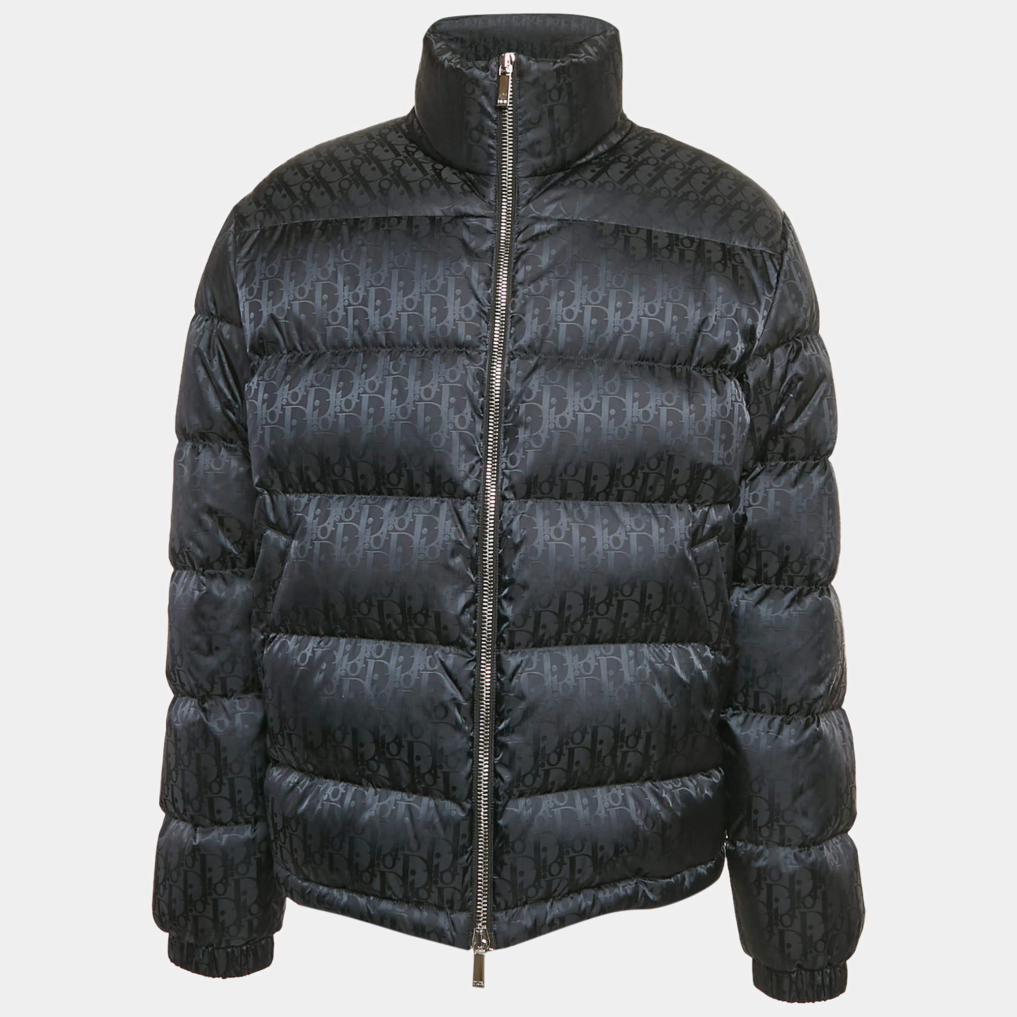 Dior Homme Black Oblique Nylon Puffer Jacket XL