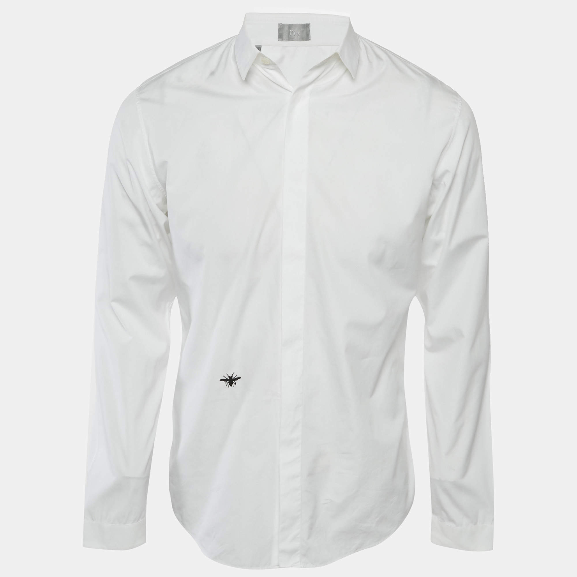 Pre Owned Dior Homme White Cotton Long Sleeve Shirt M