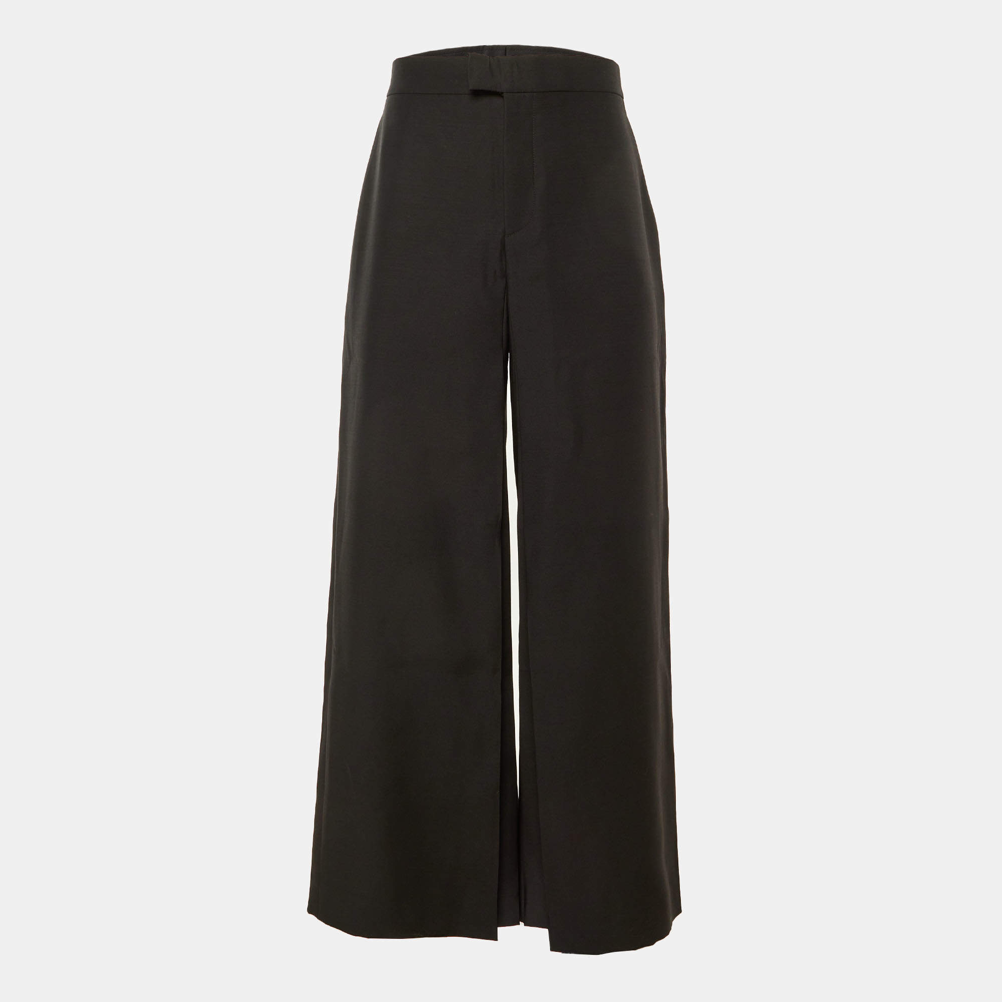 Pre Owned Dior Homme Black Wool & Silk Pleated Flared Pants S